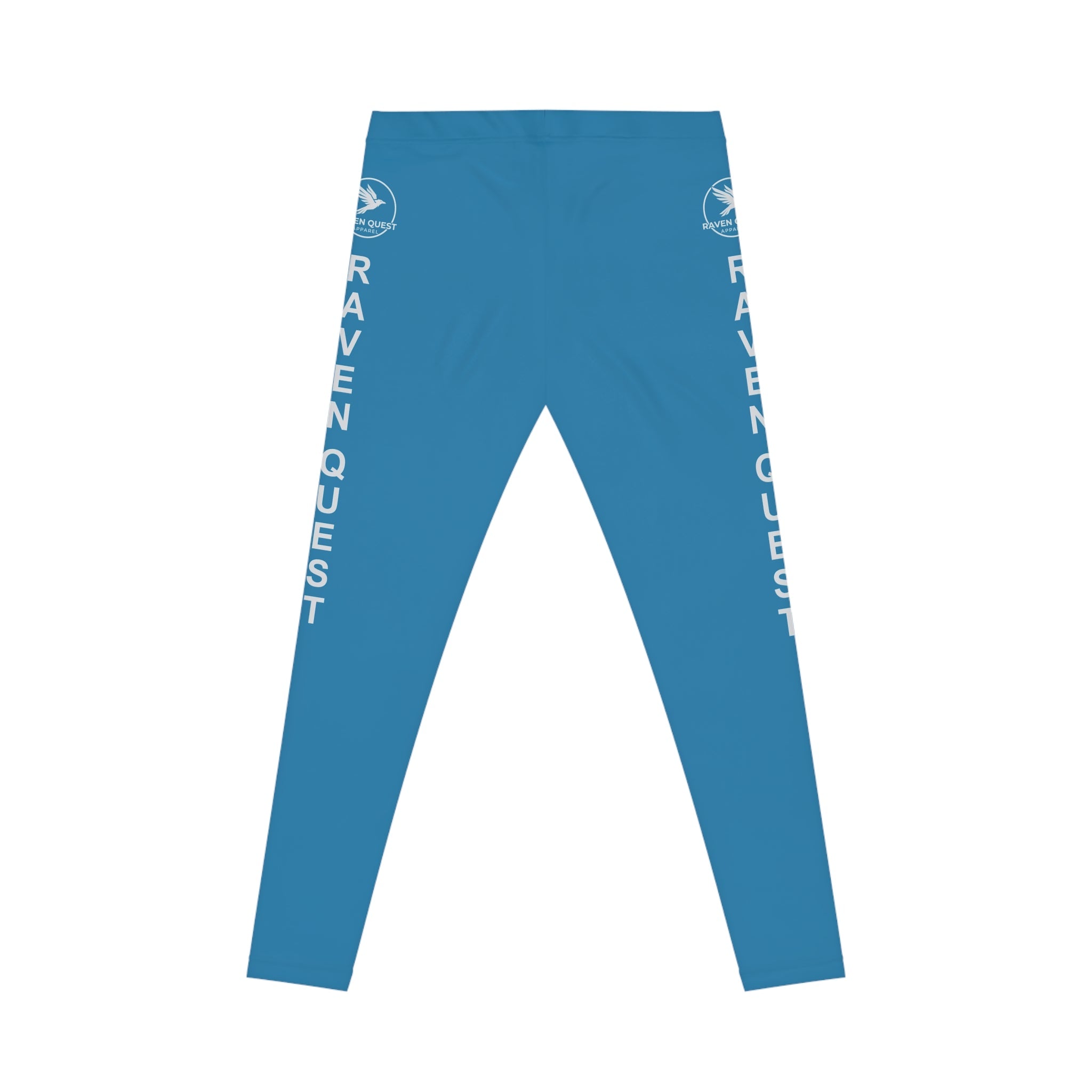 Ocean Blue Raven Quest Leggings — Women's Graphic Side - Print Activewear - Raven Quest Apparel