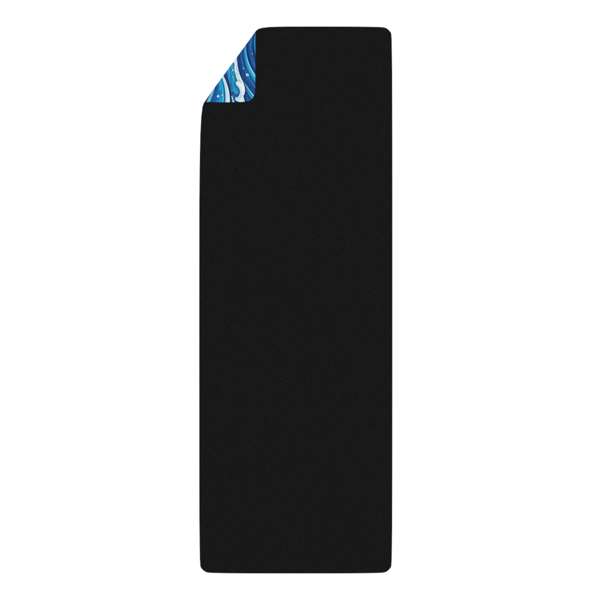 Ocean Wave Rubber Yoga Mat — Blue Surf Pattern Non - Slip Exercise Mat - Raven Quest Apparel