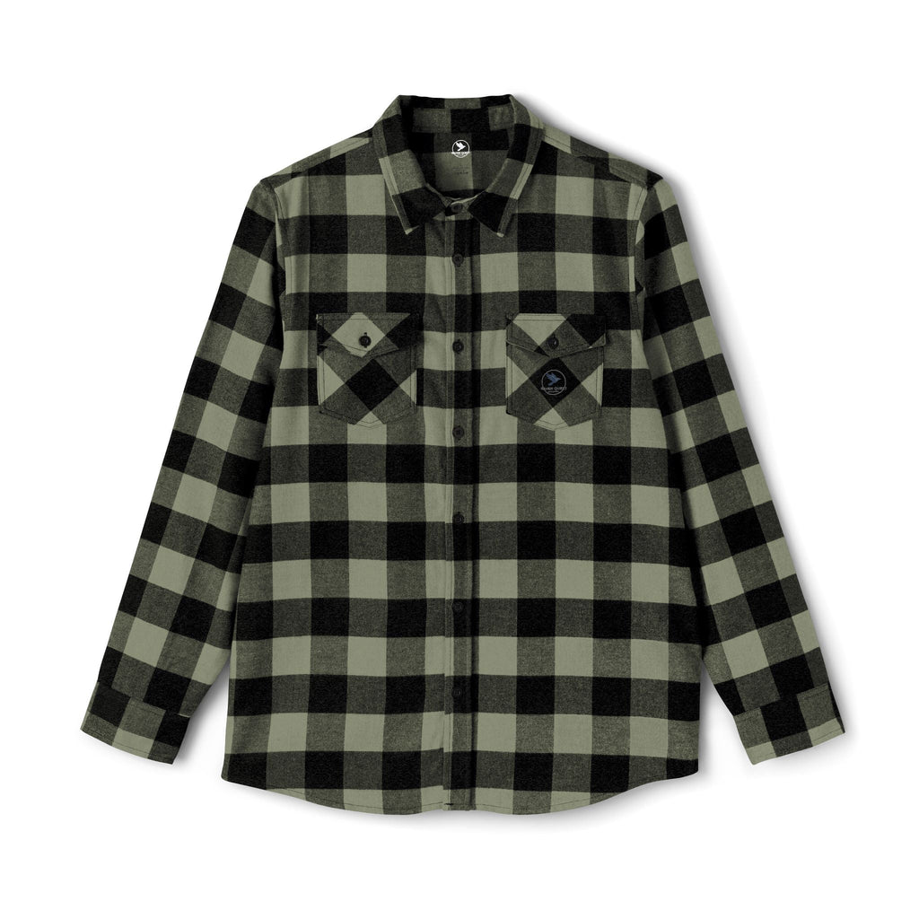 Olive and Black Plaid Flannel Shirt| Raven Quest - Raven Quest Apparel