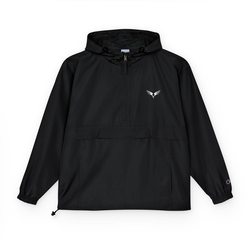Packable Windbreaker Jacket — Navy Anorak with Small Chest Raven Quest Athletic Logo - Raven Quest Apparel