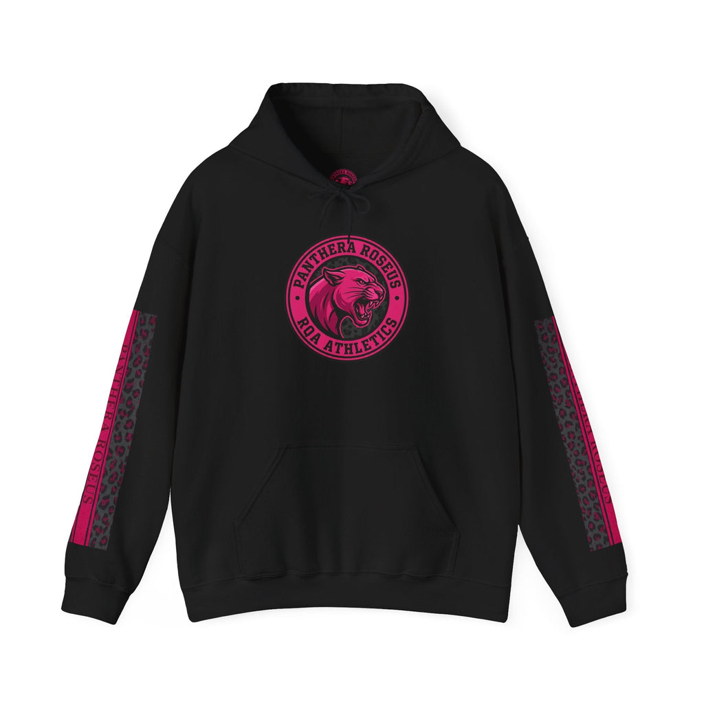 Panthera Rosa Girl Athletics Hoodie — Pink Panther Emblem Sweatshirt - Raven Quest Apparel