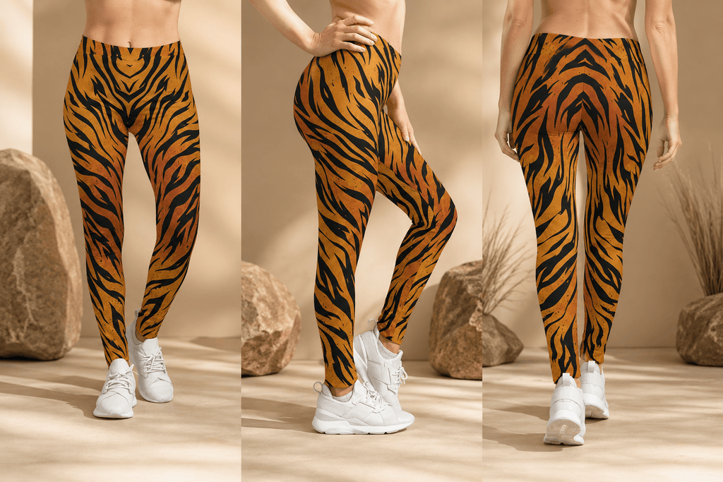 Panthera Tigirs (Tiger Stripe) Luxury Leggings | Raven Quest Apparel - Raven Quest Apparel