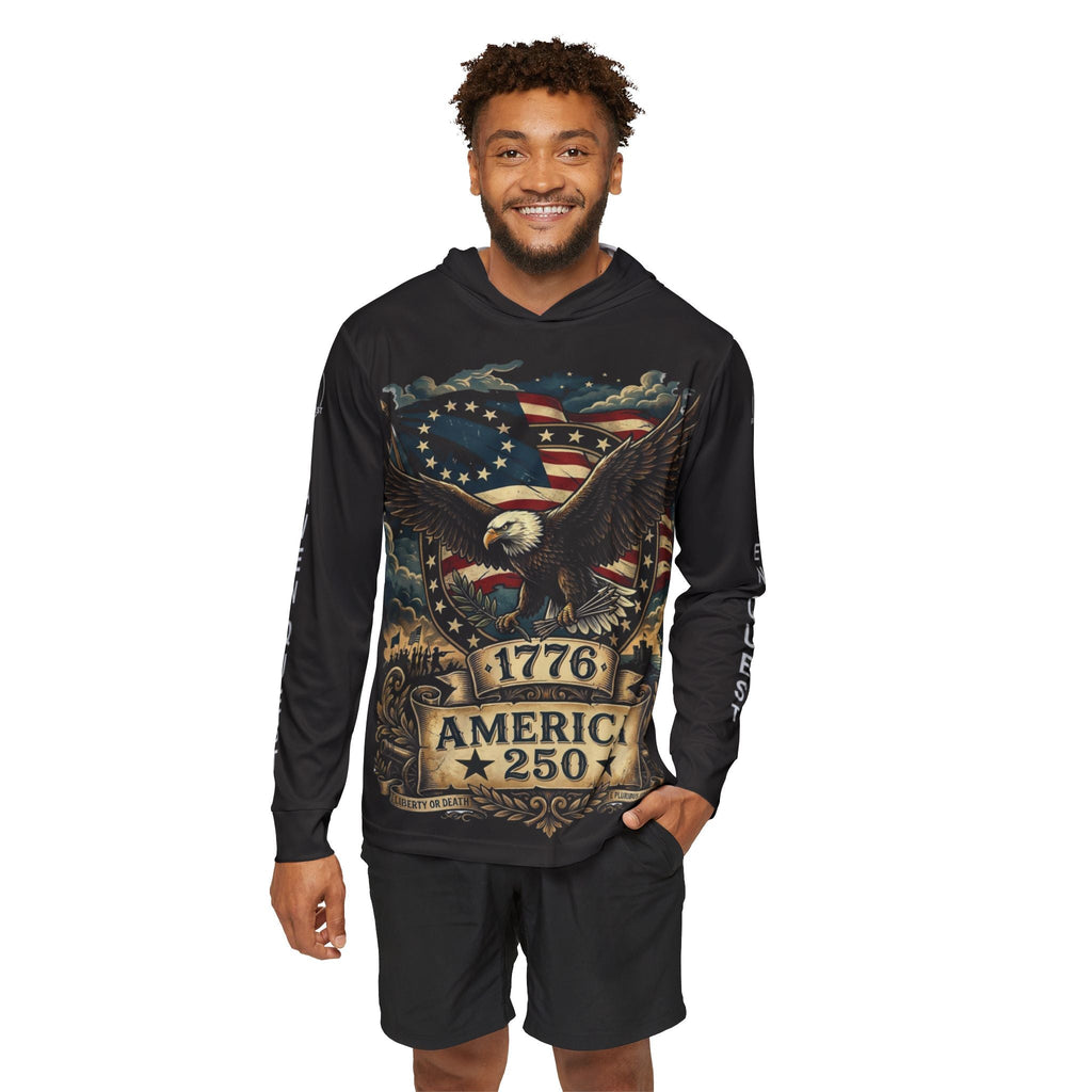 Patriotic Eagle Hoodie – "1776 America 250" Warmup Pullover - Raven Quest Apparel