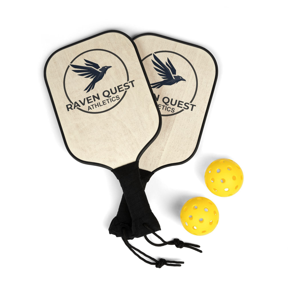 Pickleball Paddle Set — Raven Quest Athletics Logo Kit (2 Paddles + 2 Balls) - Raven Quest Apparel