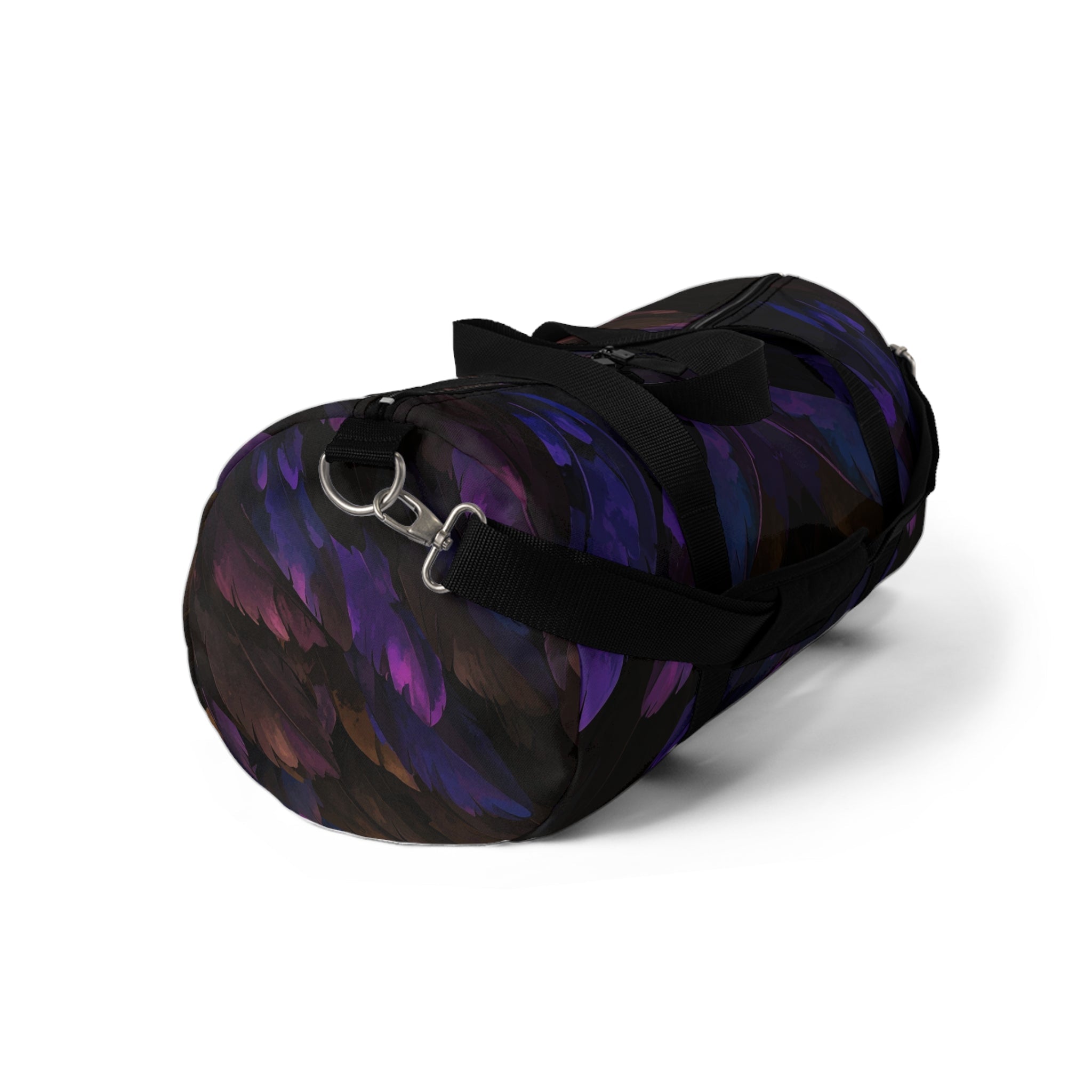 Purple Floral Night Duffel Bag — Dark Botanical Travel Bag - Raven Quest Apparel