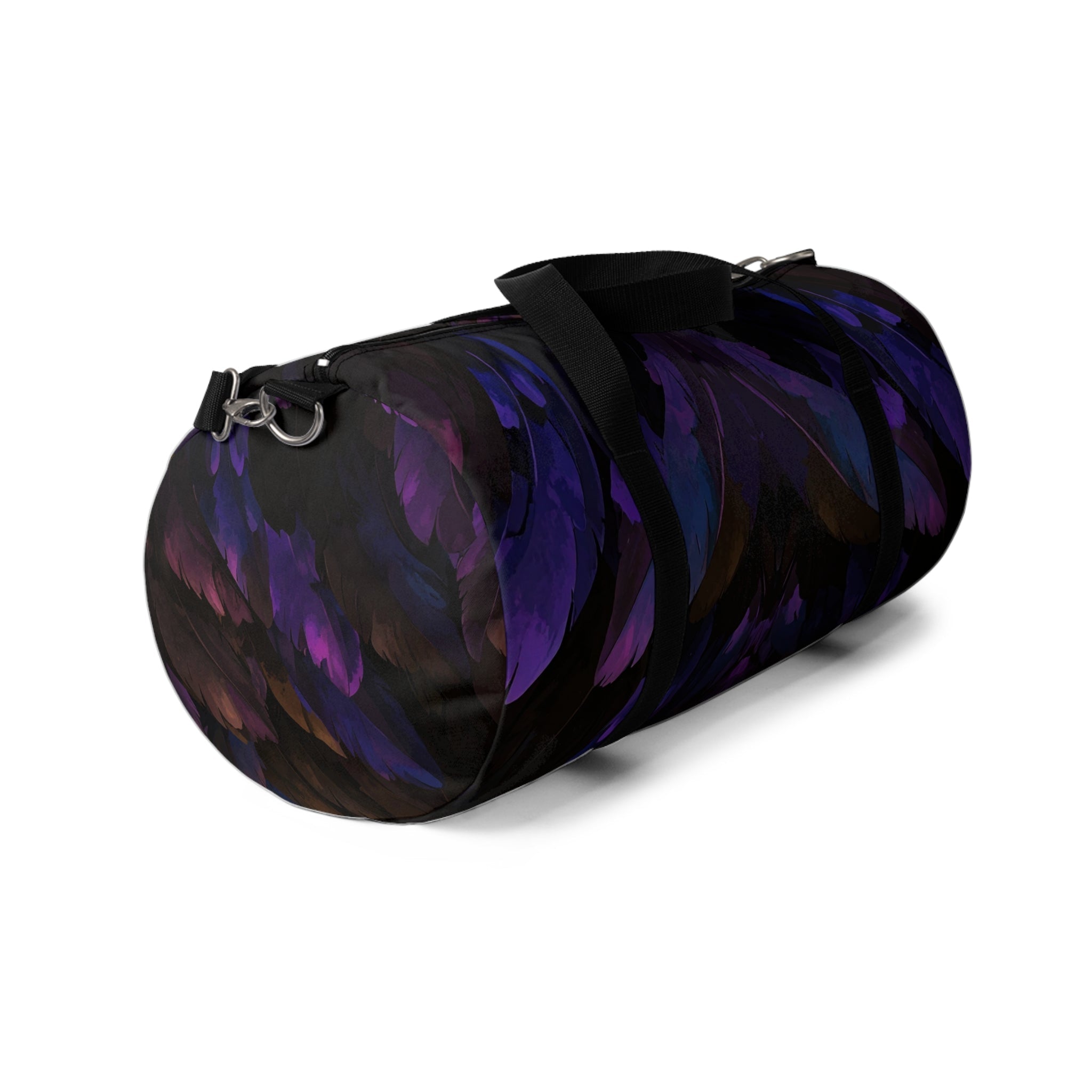 Purple Floral Night Duffel Bag — Dark Botanical Travel Bag - Raven Quest Apparel