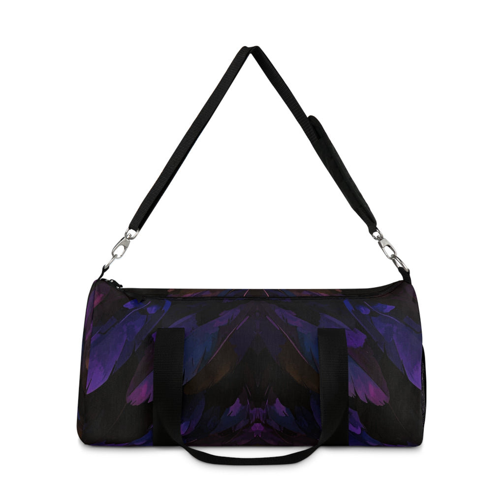 Purple Floral Night Duffel Bag — Dark Botanical Travel Bag - Raven Quest Apparel