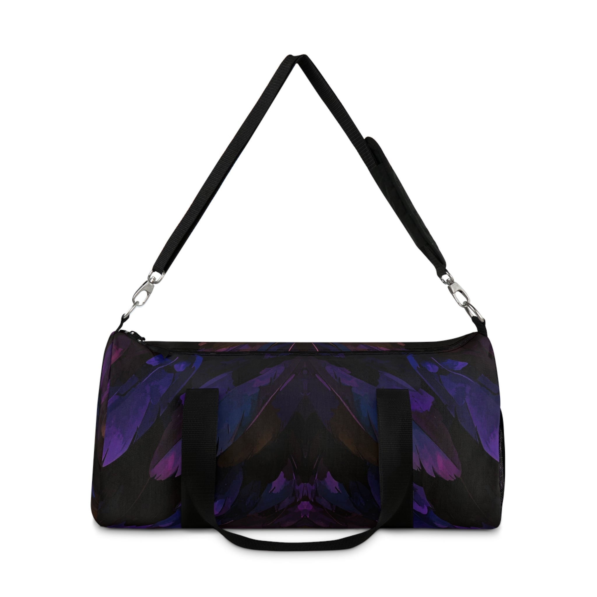 Purple Floral Night Duffel Bag — Dark Botanical Travel Bag - Raven Quest Apparel