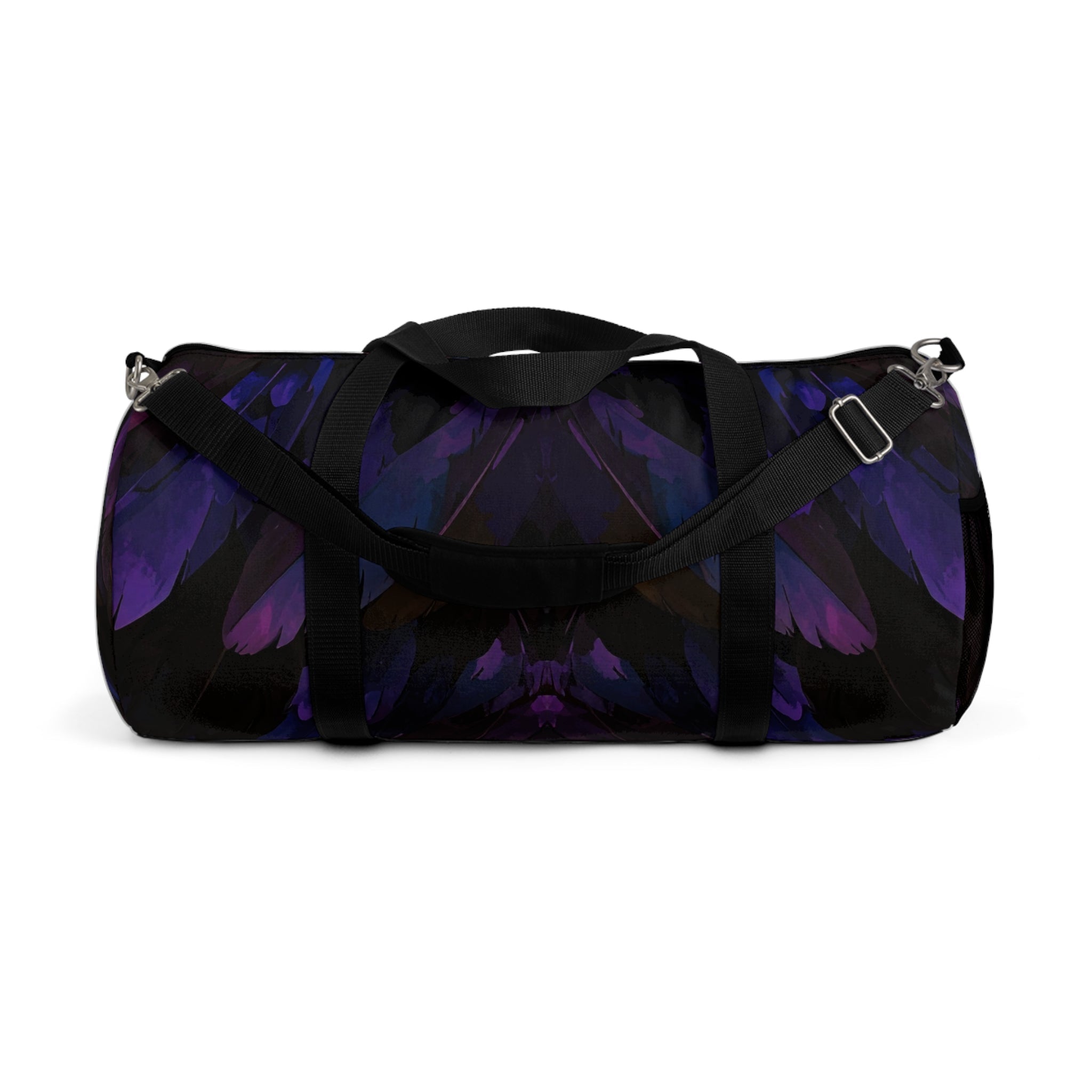 Purple Floral Night Duffel Bag — Dark Botanical Travel Bag - Raven Quest Apparel
