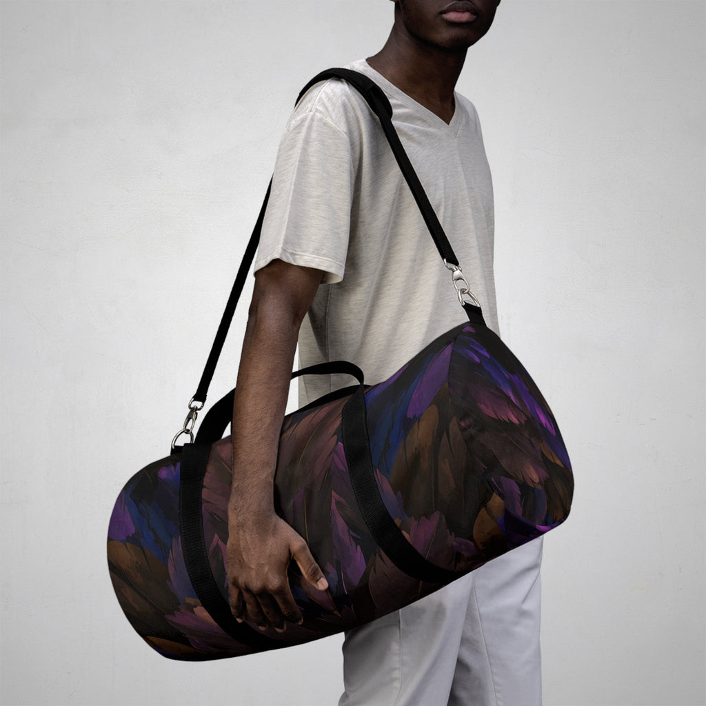 Purple Floral Night Duffel Bag — Dark Botanical Travel Bag - Raven Quest Apparel