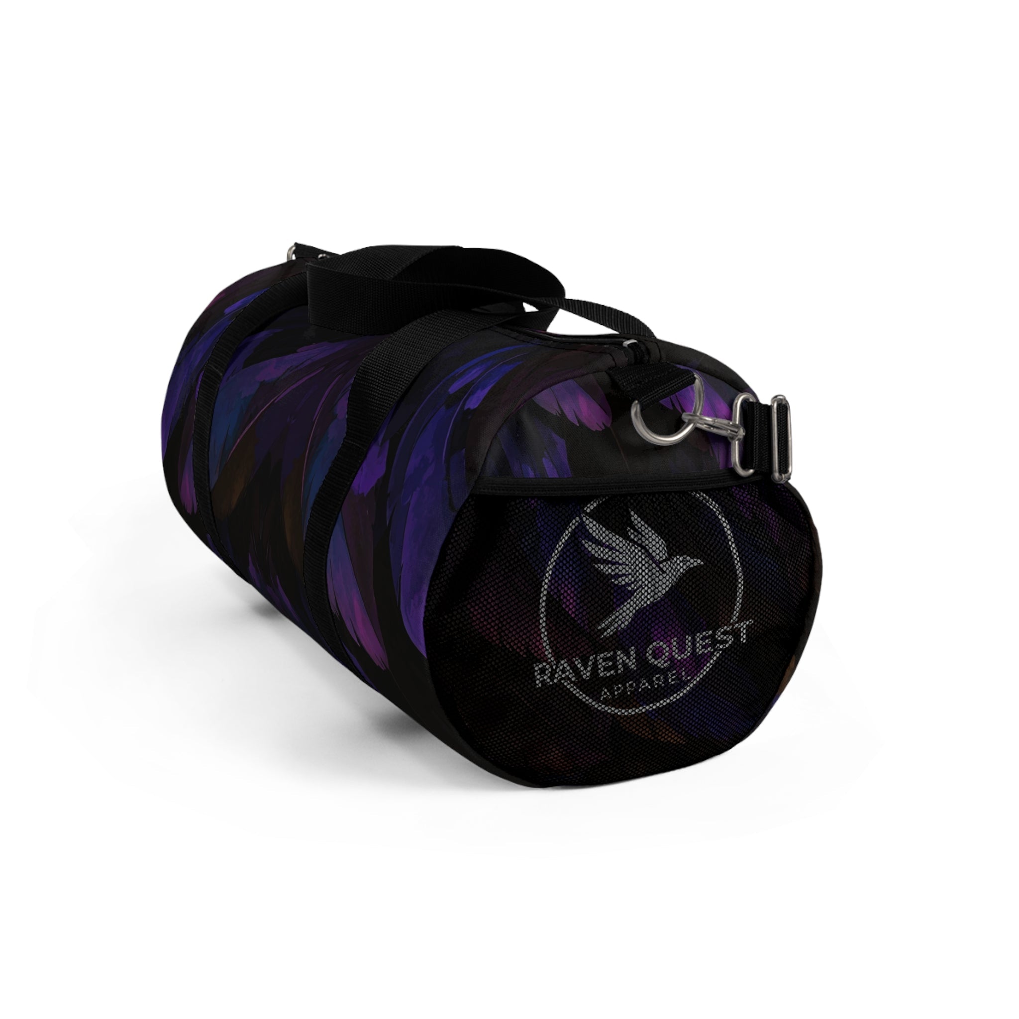 Purple Floral Night Duffel Bag — Dark Botanical Travel Bag - Raven Quest Apparel