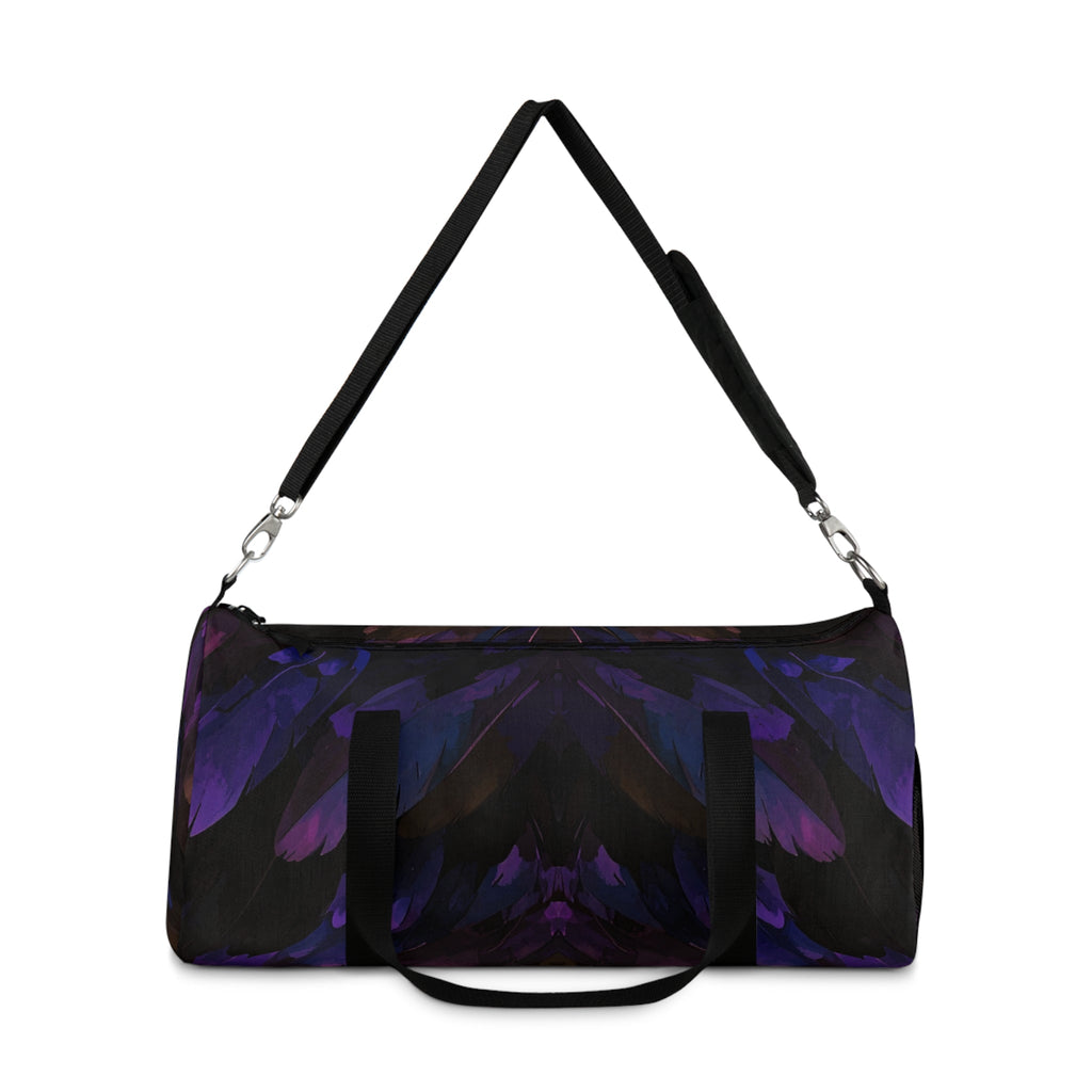 Purple Floral Night Duffel Bag — Dark Botanical Travel Bag - Raven Quest Apparel