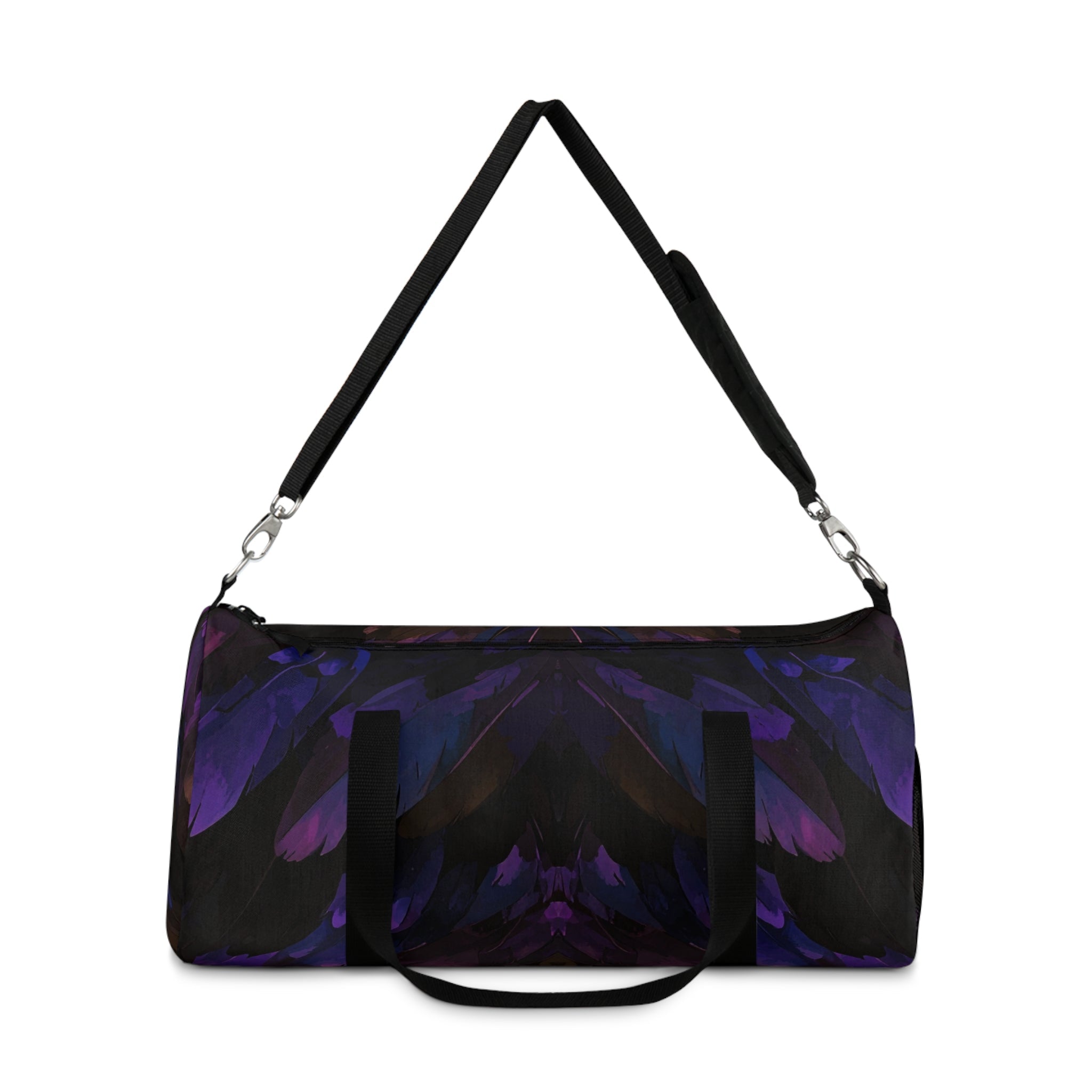 Purple Floral Night Duffel Bag — Dark Botanical Travel Bag - Raven Quest Apparel