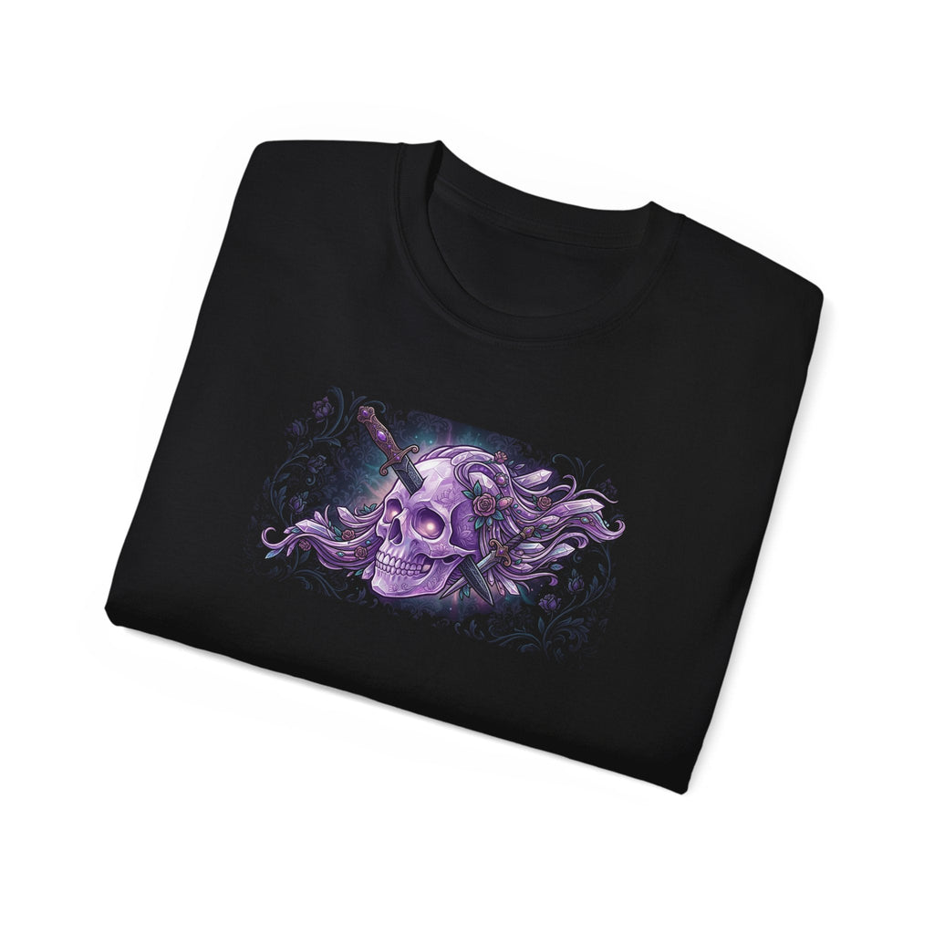 Purple Skull Tee — Gothic Fantasy Graphic T-Shirt - Raven Quest Apparel
