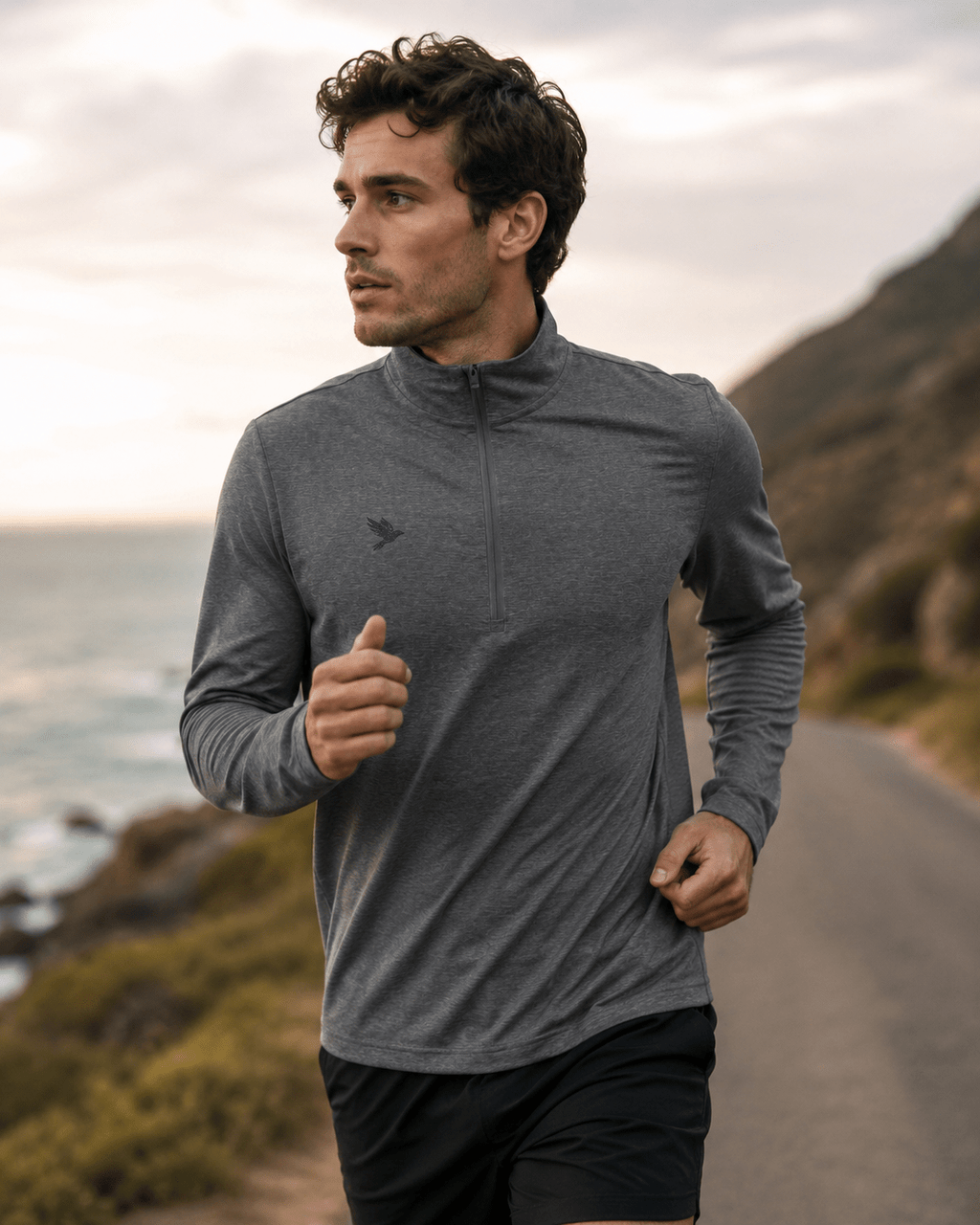 Quarter - Zip Pullover - Men's Heathered Performance Wicking Top | Raven Quest Apparel - Raven Quest Apparel