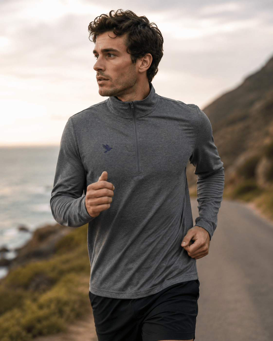 Quarter - Zip Pullover - Men's Heathered Performance Wicking Top | Raven Quest Apparel - Raven Quest Apparel