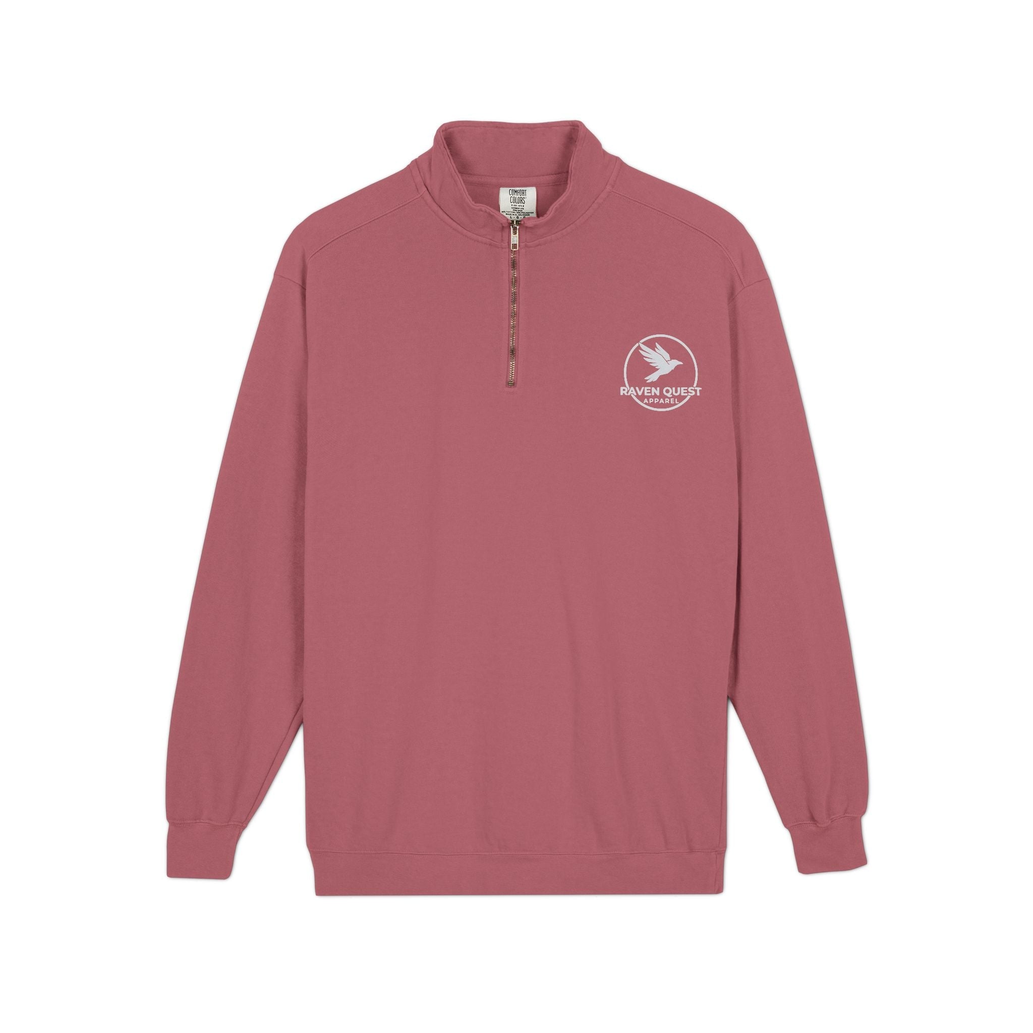 Quarter - Zip Sweatshirt — Minimal Raven Quest Logo Casual Pullover - Raven Quest Apparel