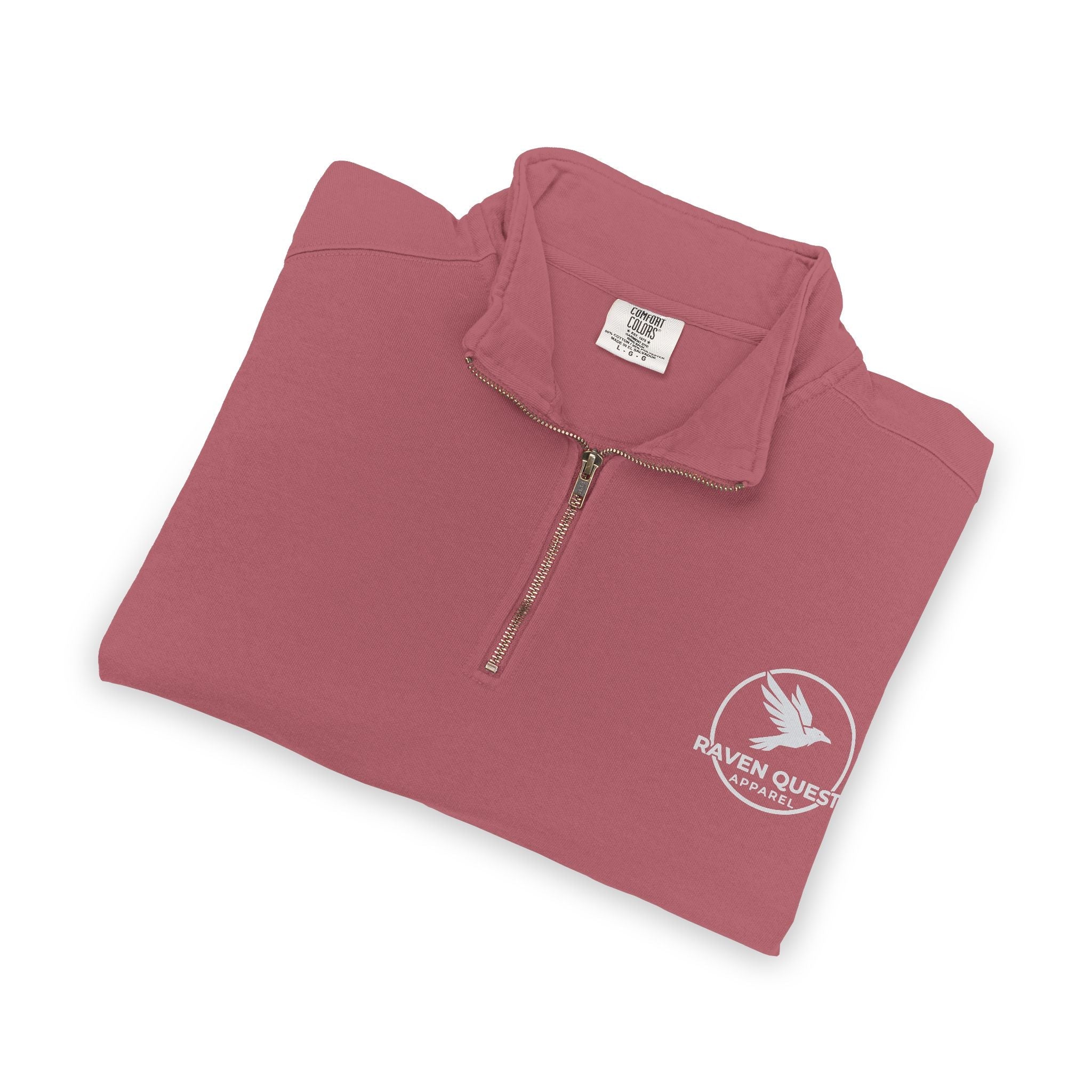 Quarter - Zip Sweatshirt — Minimal Raven Quest Logo Casual Pullover - Raven Quest Apparel