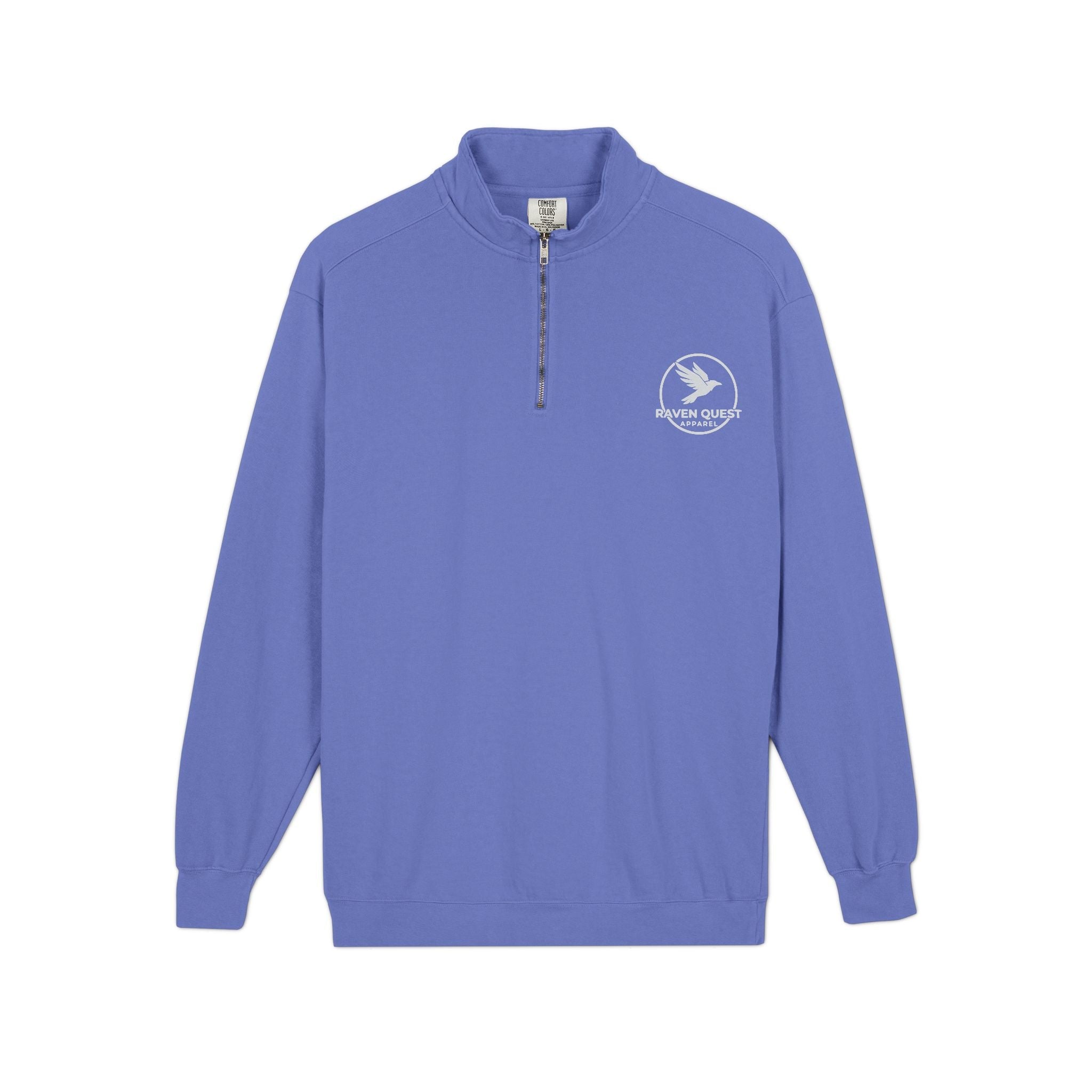 Quarter - Zip Sweatshirt — Minimal Raven Quest Logo Casual Pullover - Raven Quest Apparel