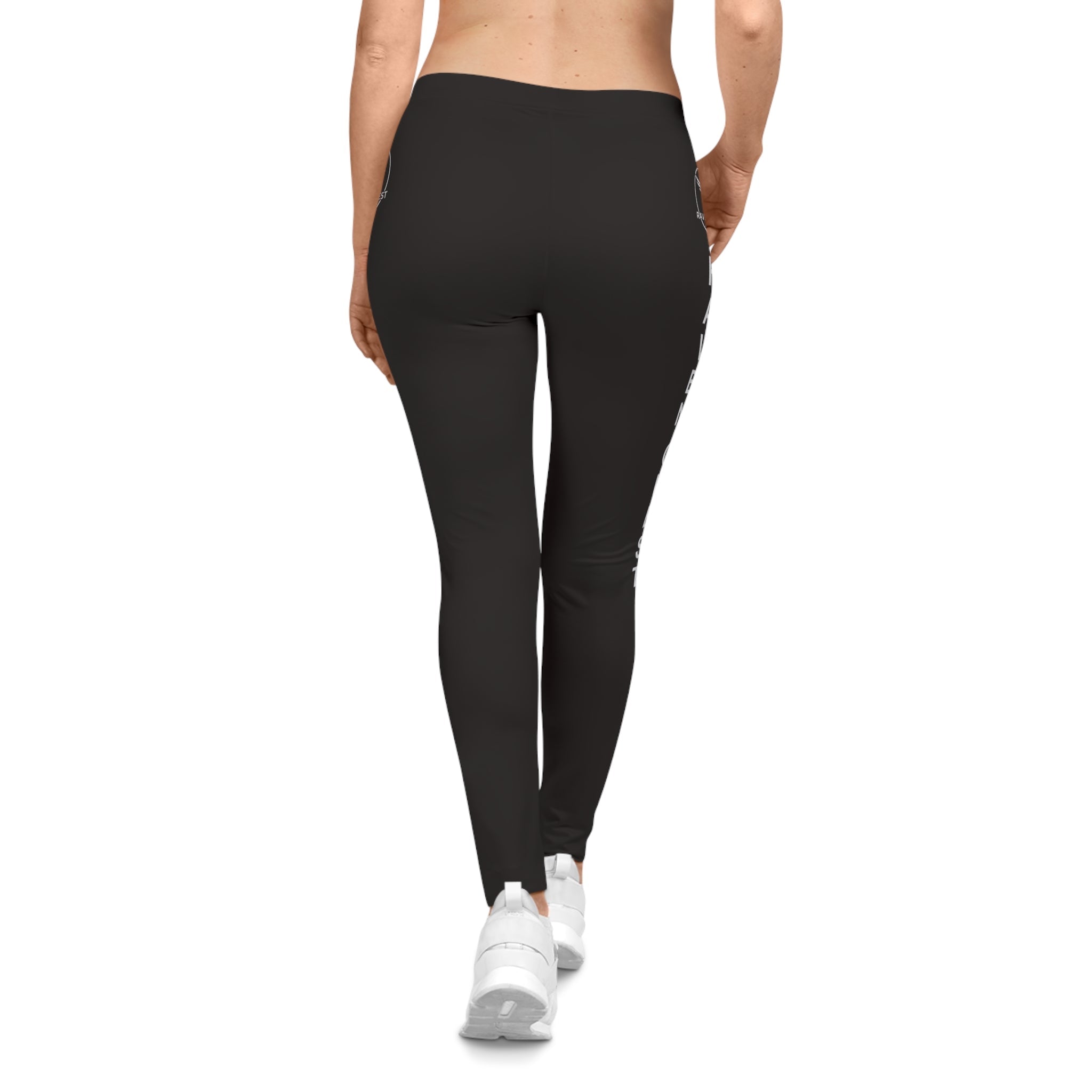 Raven Quest Black Logo Leggings — Women's Graphic Side - Print Activewear - Raven Quest Apparel