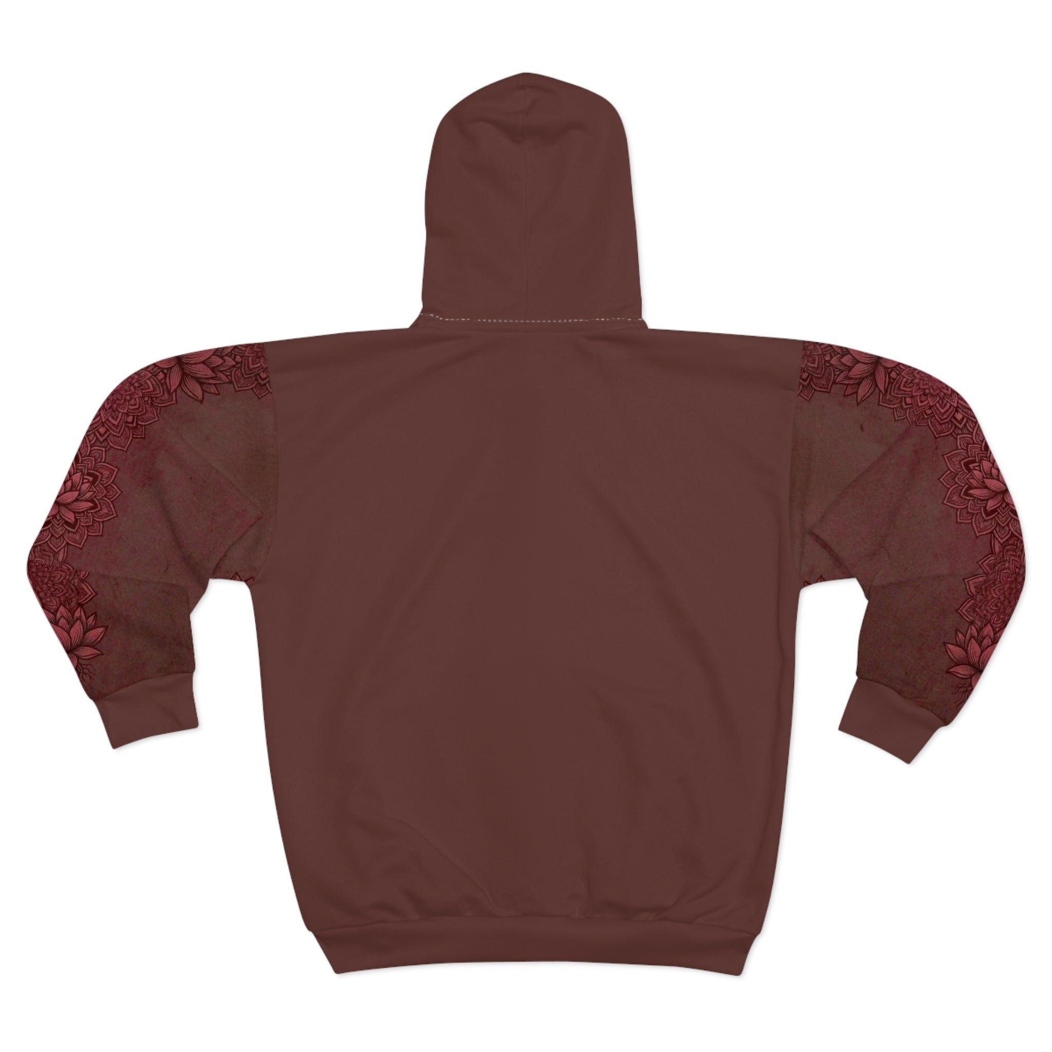 Raven Zen Fire Floral Zip Hoodie — Lotus Sleeve Print - Raven Quest Apparel