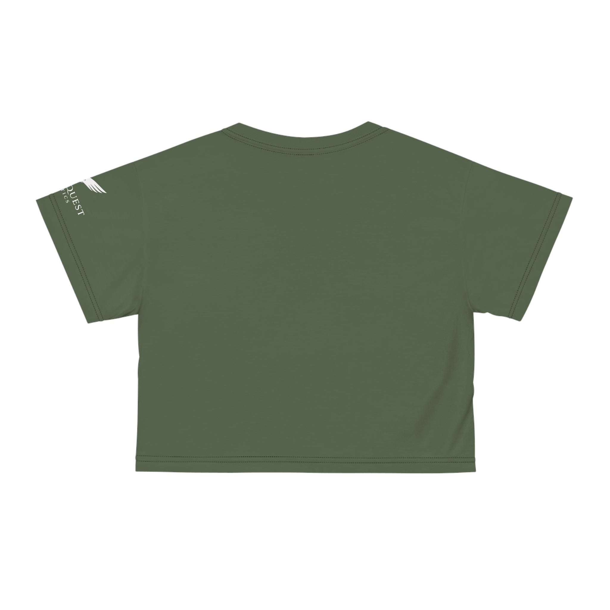 Raven Zen Moss Lotus Mandala Crop Tee — Olive Green Spiritual Yoga Top - Raven Quest Apparel