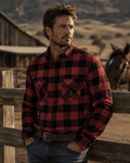 Red and Black Plaid Flannel Shirt | Raven Quest - Raven Quest Apparel