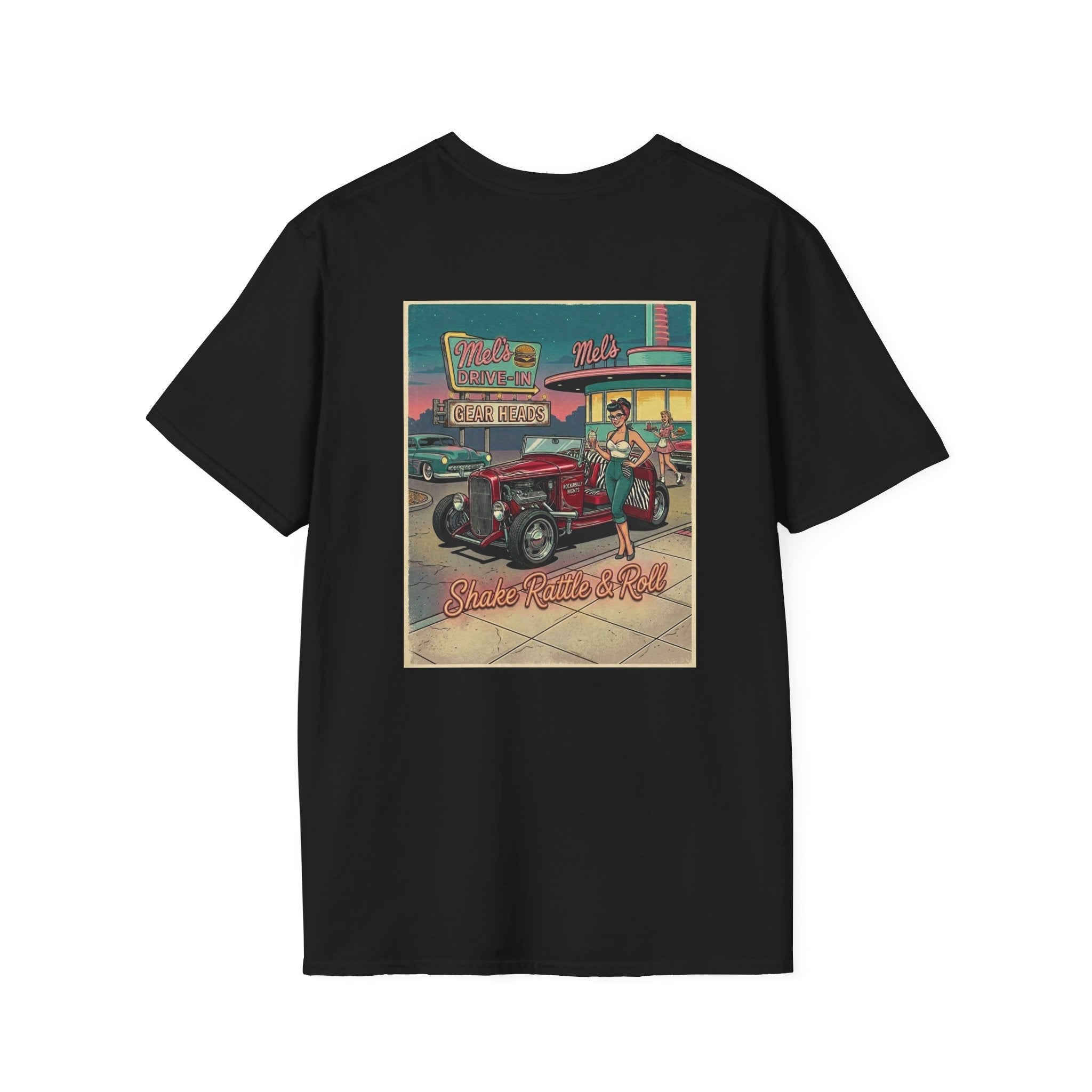 Retro Diner Hot Rod T-Shirt — Vintage 1950s Car & Pin - Up Tee - Raven Quest Apparel