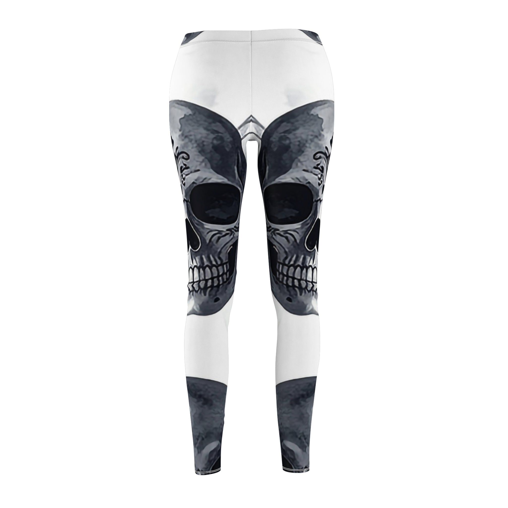 Skull Print Women's Leggings – Gothic Skull Mirror All - Over Print - Raven Quest Apparel