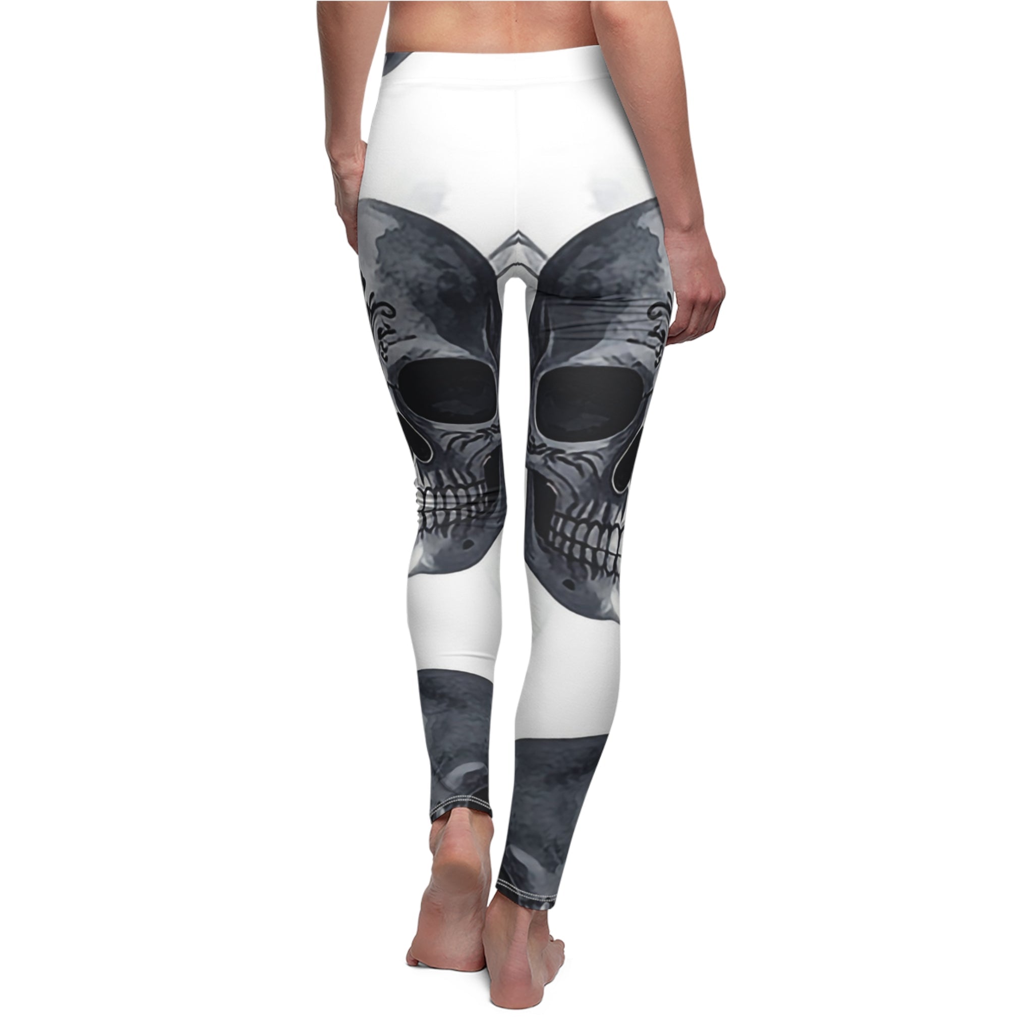 Skull Print Women's Leggings – Gothic Skull Mirror All - Over Print - Raven Quest Apparel