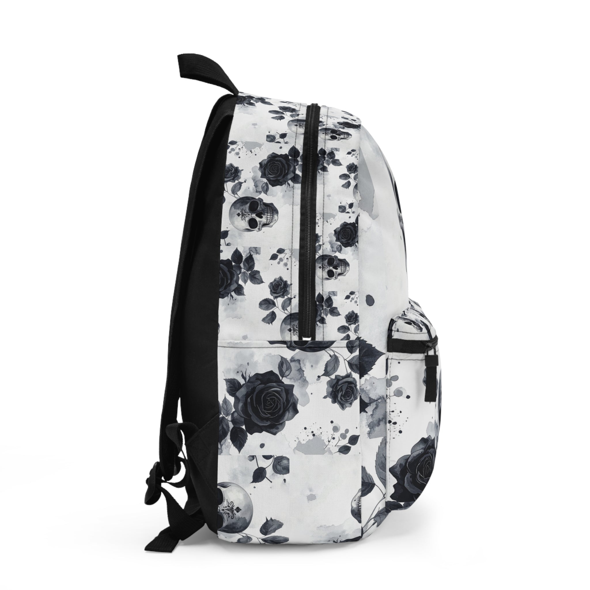 Skull & Roses Backpack — Gothic Skull Pattern Daypack - Raven Quest Apparel
