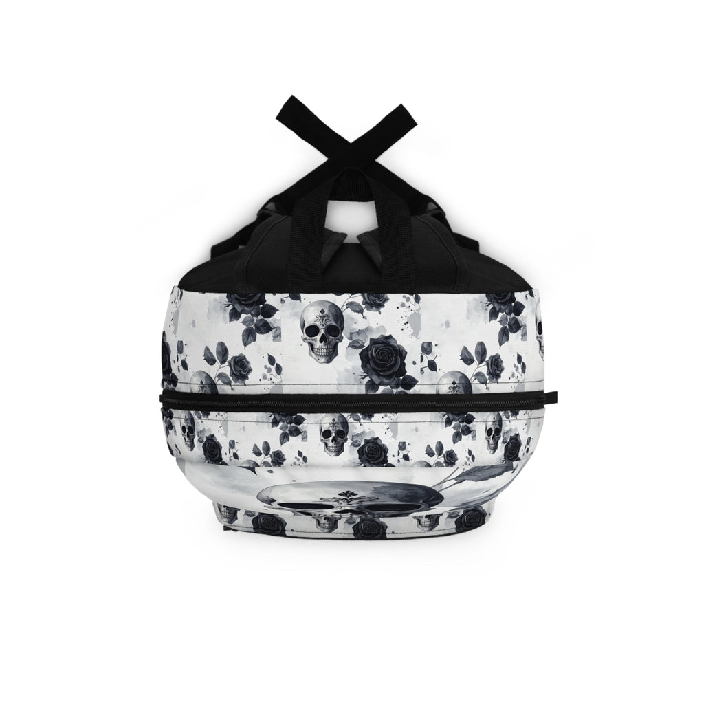Skull & Roses Backpack — Gothic Skull Pattern Daypack - Raven Quest Apparel