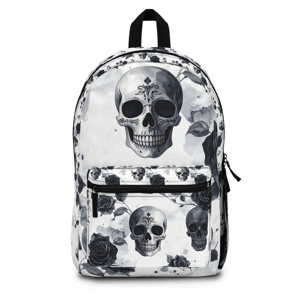 Skull & Roses Backpack — Gothic Skull Pattern Daypack - Raven Quest Apparel