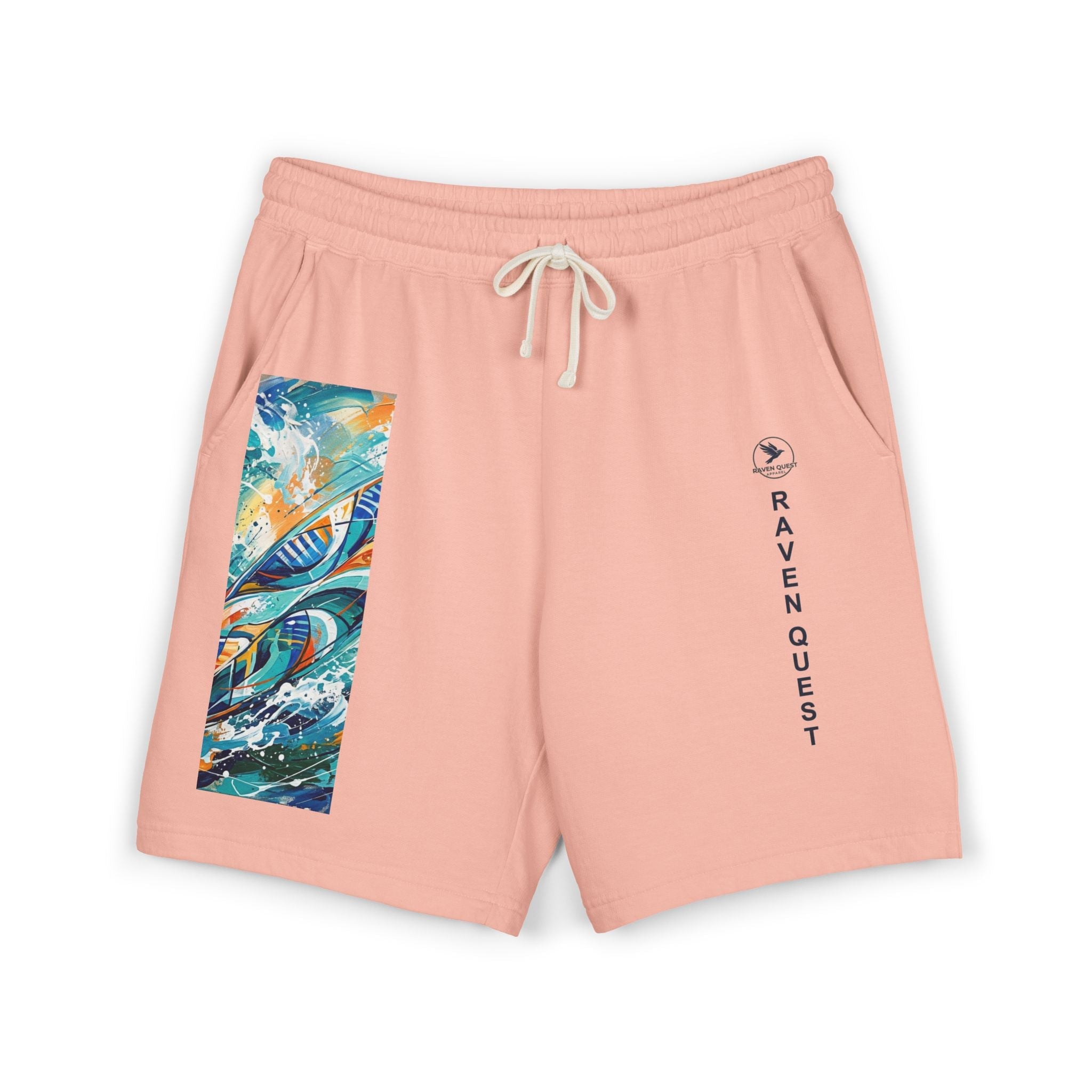 Surf Fleece Sweat Shorts — Raven Quest Logo - Raven Quest Apparel