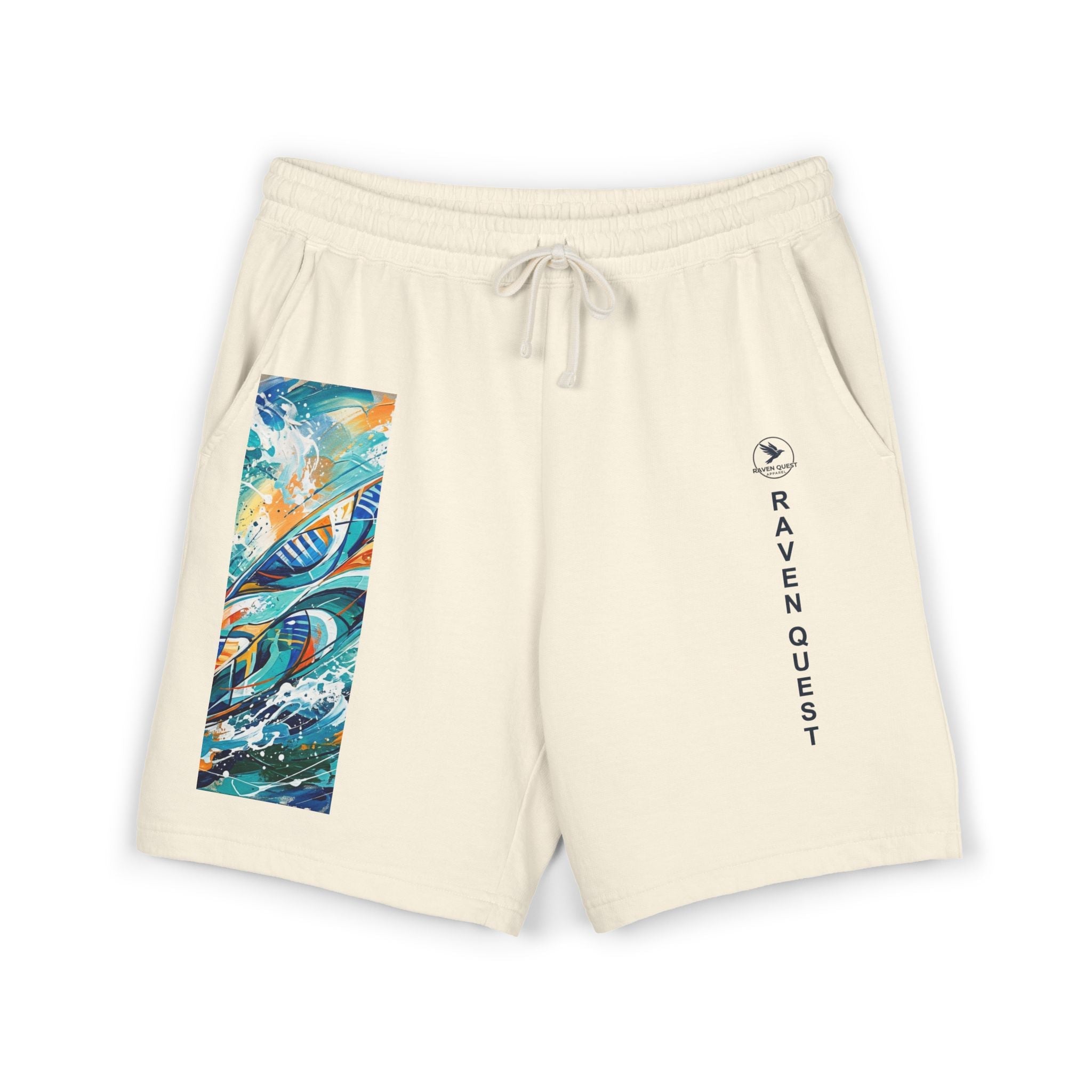 Surf Graphic Fleece Sweat Shorts — Raven Quest Apparel Logo - Raven Quest Apparel