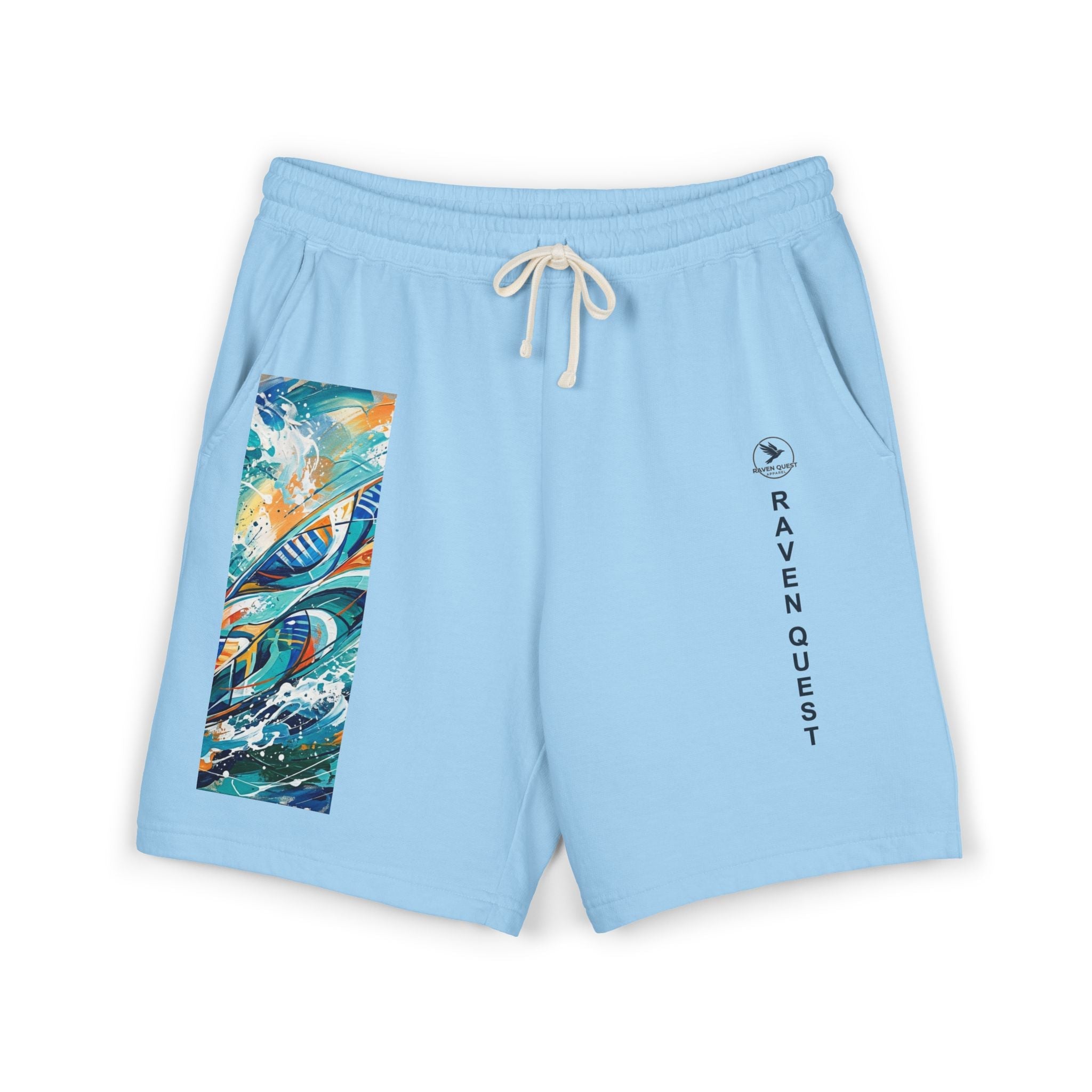 Surf Graphic Fleece Sweat Shorts — Raven Quest Apparel Logo - Raven Quest Apparel