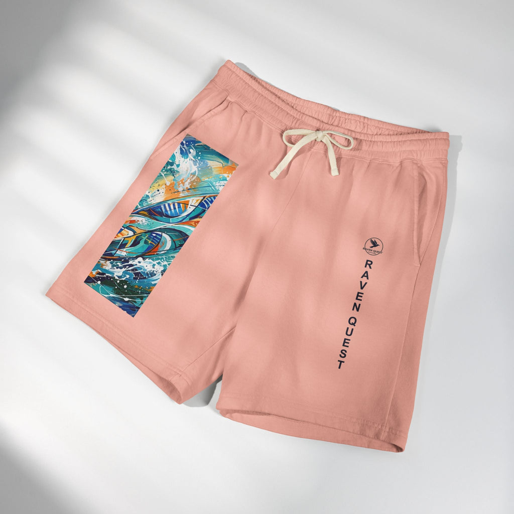 Surf Graphic Fleece Sweat Shorts — Raven Quest Apparel Logo - Raven Quest Apparel