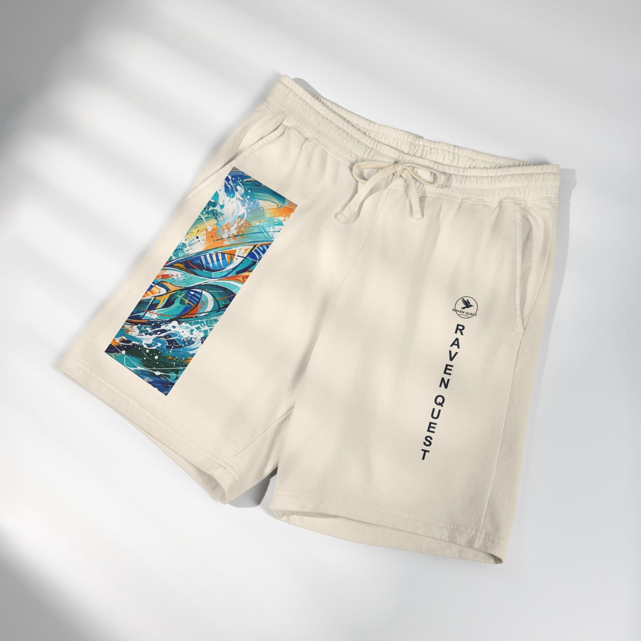 Surf Graphic Fleece Sweat Shorts — Raven Quest Apparel Logo - Raven Quest Apparel