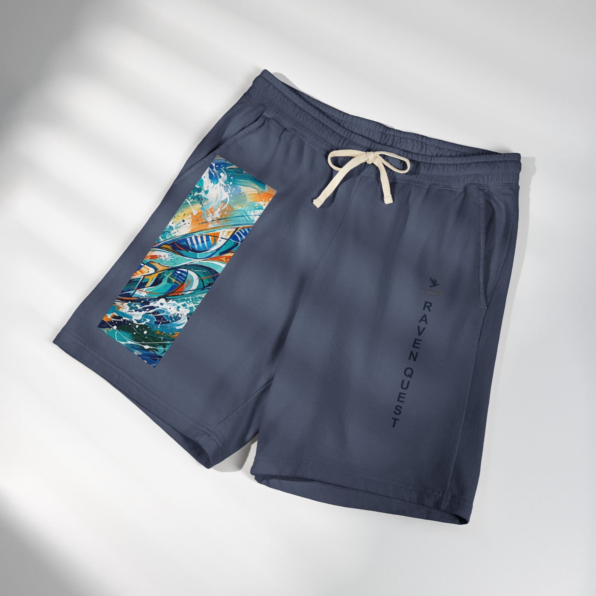 Surf Graphic Fleece Sweat Shorts — Raven Quest Apparel Logo - Raven Quest Apparel
