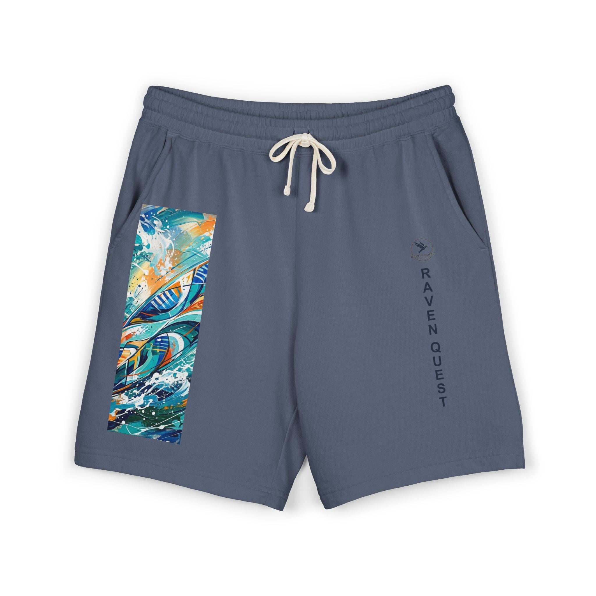 Surf Graphic Fleece Sweat Shorts — Raven Quest Apparel Logo - Raven Quest Apparel