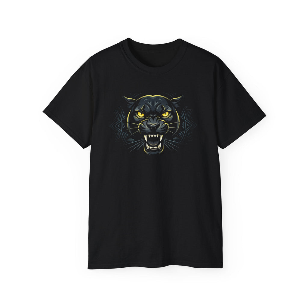 Tiger Face Graphic Tee — Bold Yellow - Eyed Animal Print T-Shirt - Raven Quest Apparel