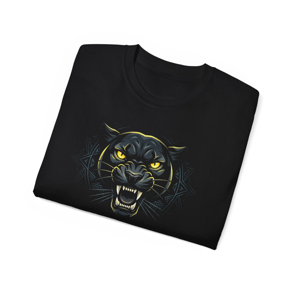 Tiger Face Graphic Tee — Bold Yellow - Eyed Animal Print T-Shirt - Raven Quest Apparel