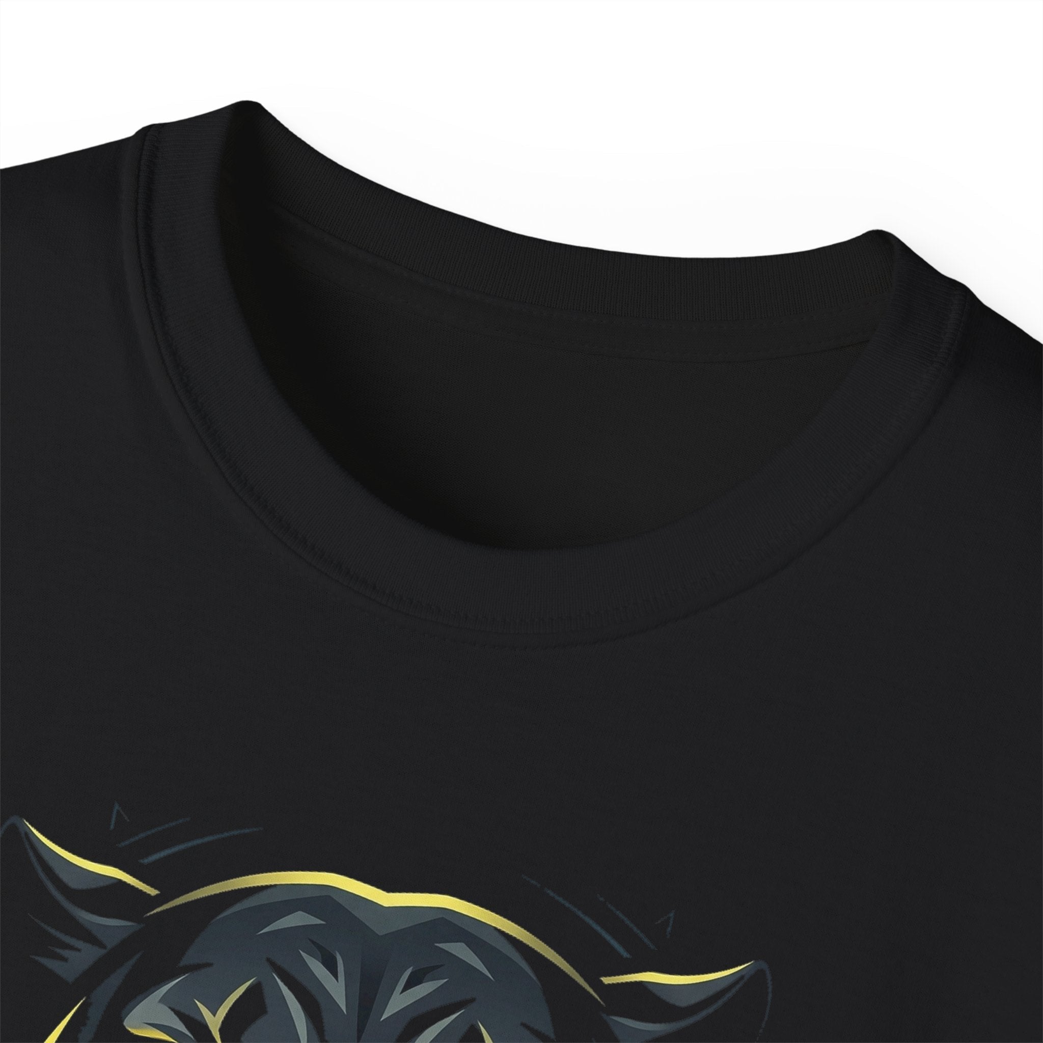 Tiger Face Graphic Tee — Bold Yellow - Eyed Animal Print T-Shirt - Raven Quest Apparel