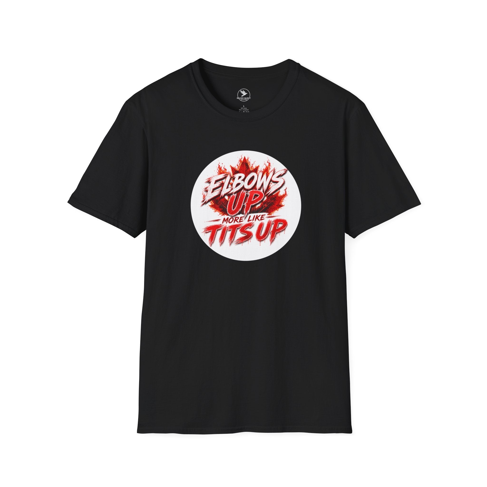 T‑Shirt — “Elbows Up More Like Tits Up” Bold Graphic Tee - Raven Quest Apparel