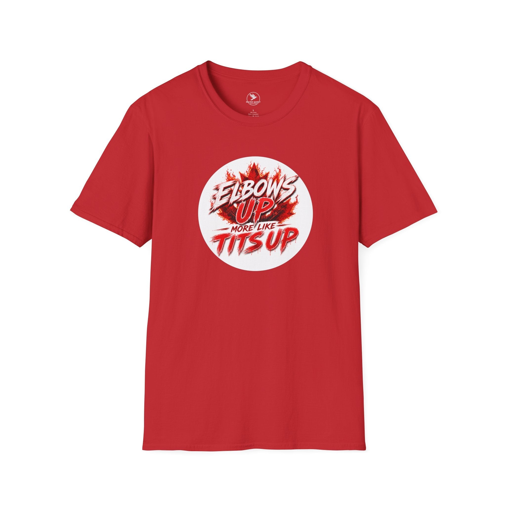 T‑Shirt — “Elbows Up More Like Tits Up” Bold Graphic Tee - Raven Quest Apparel