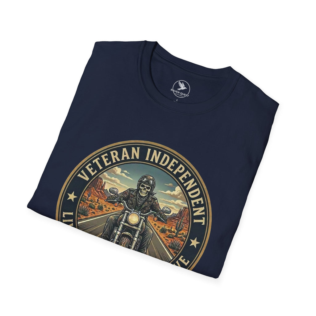 Veteran Independent Motorcycle T-Shirt – "Live to Ride, Ride to Live" USAF Tribute - Raven Quest Apparel