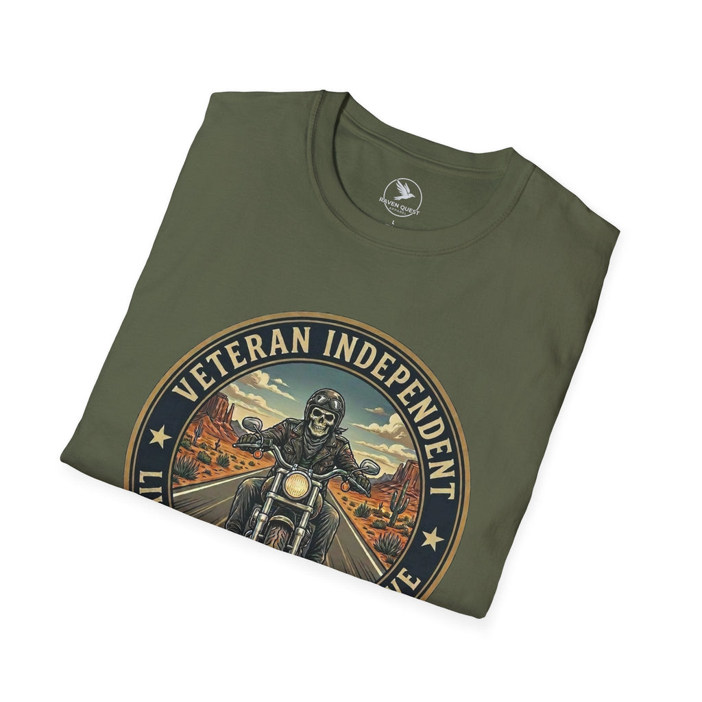 Veteran Independent Motorcycle T-Shirt – "Live to Ride, Ride to Live" USAF Tribute - Raven Quest Apparel