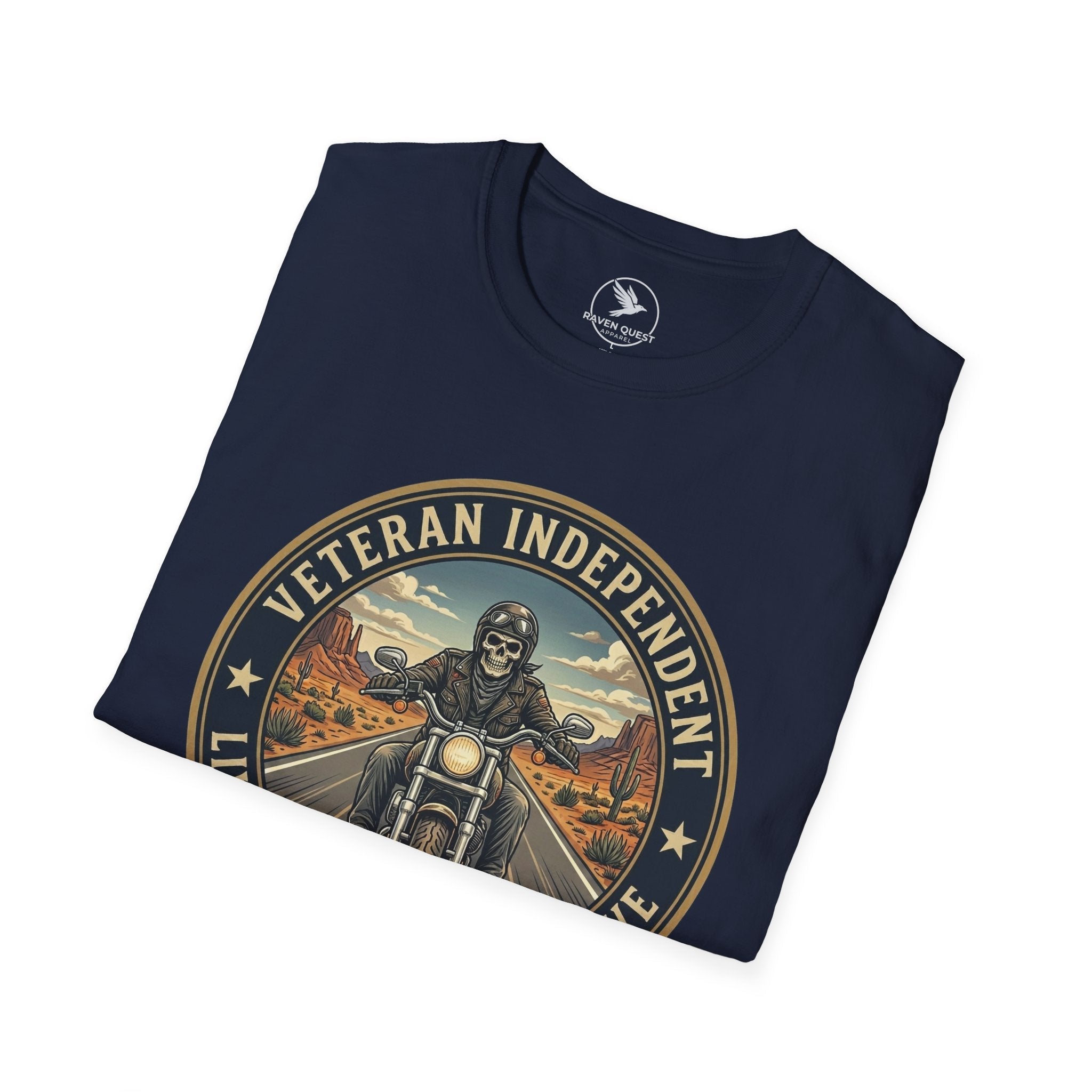 Veteran Independent Motorcycle T-Shirt — "Live to Ride, Ride to Live" USMC Semper Fidelis - Raven Quest Apparel