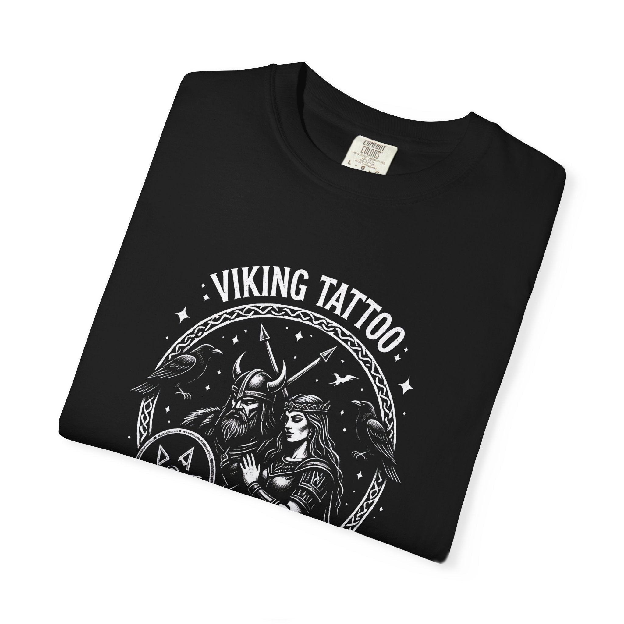Viking Tattoo T-Shirt — Valhalla Forever Nordic Warrior Tee - Raven Quest Apparel