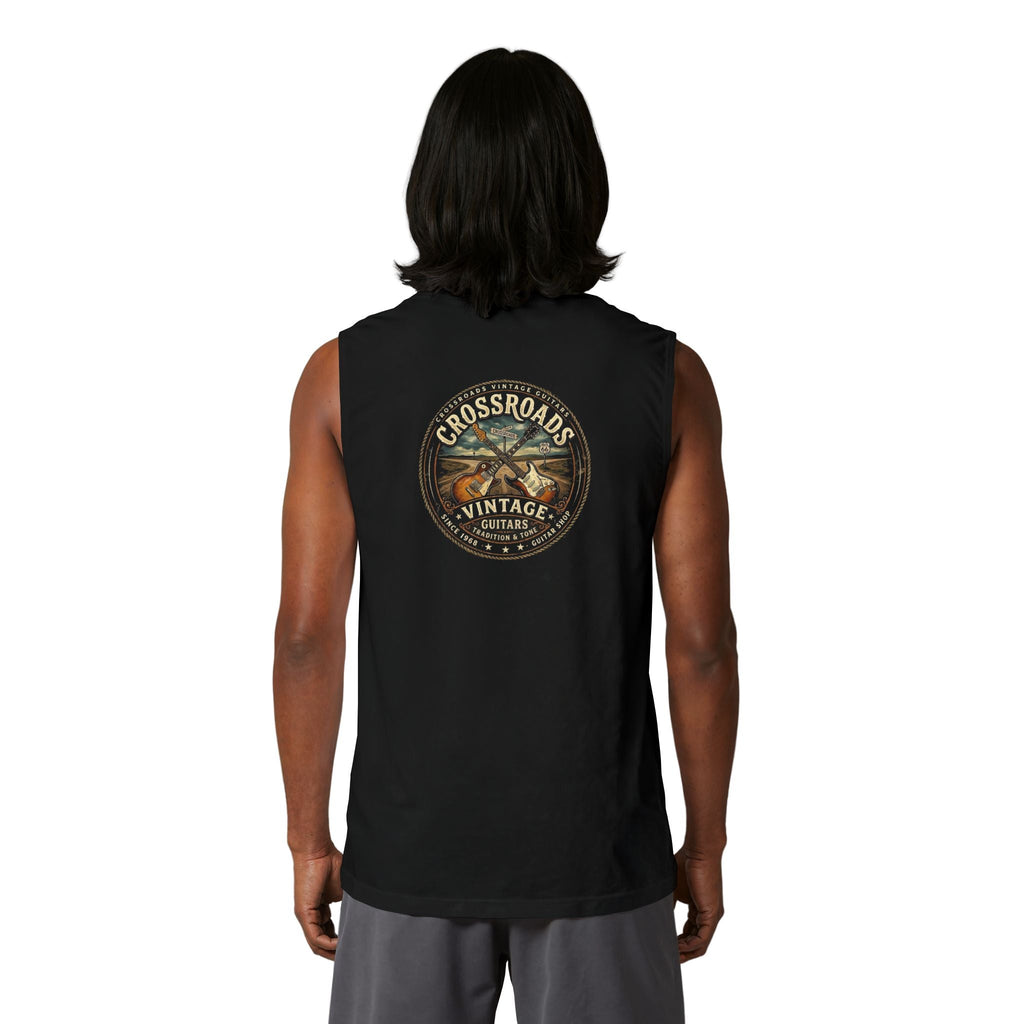 Vintage Guitar Crossroads Muscle Tank — Retro Music Tee for Guitarists - Raven Quest Apparel